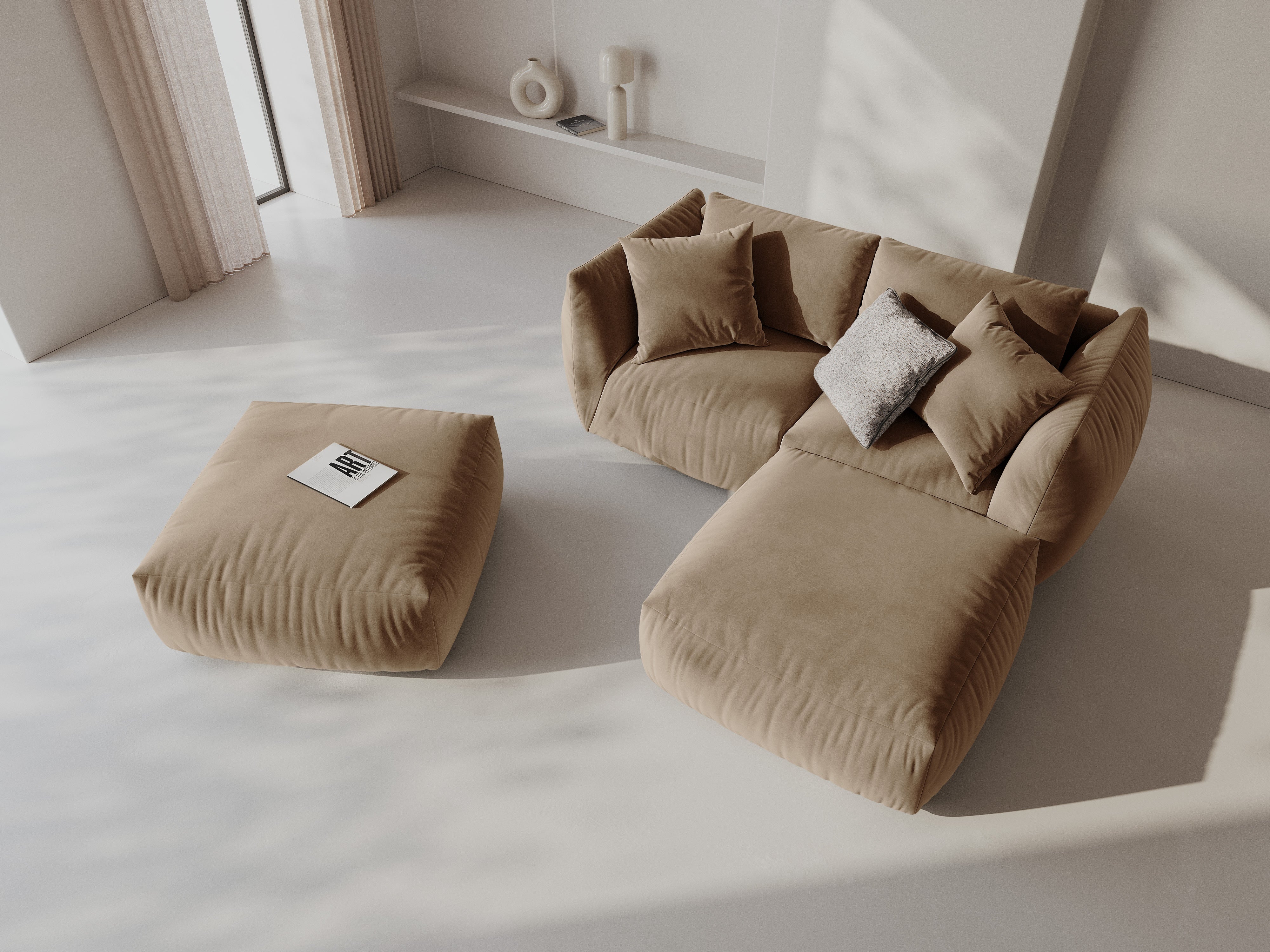 Modularna kutna garnitura Chris 220x200cm, Materijal: Baršun