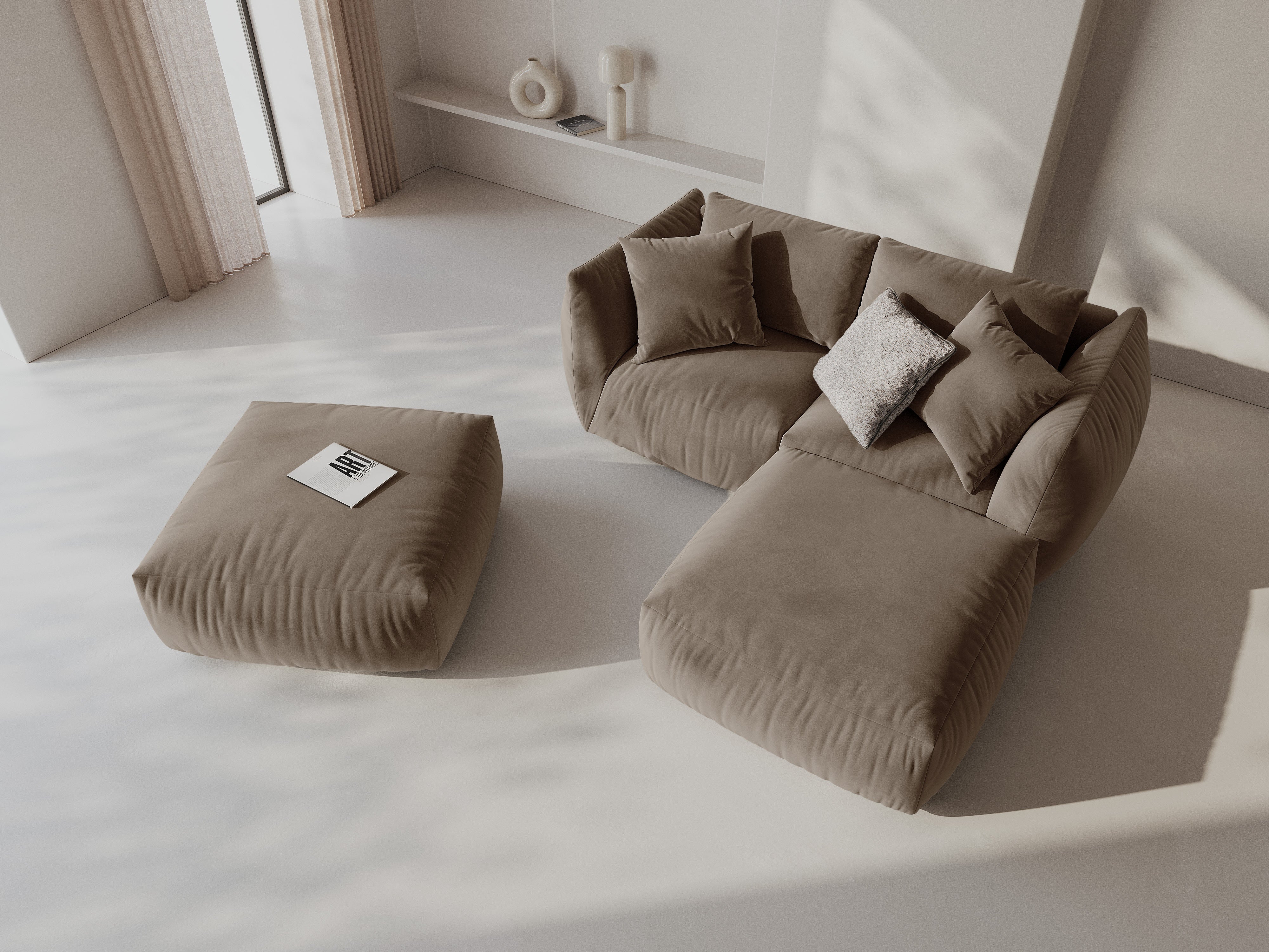 Modularna kutna garnitura Chris 220x200cm, Materijal: Baršun