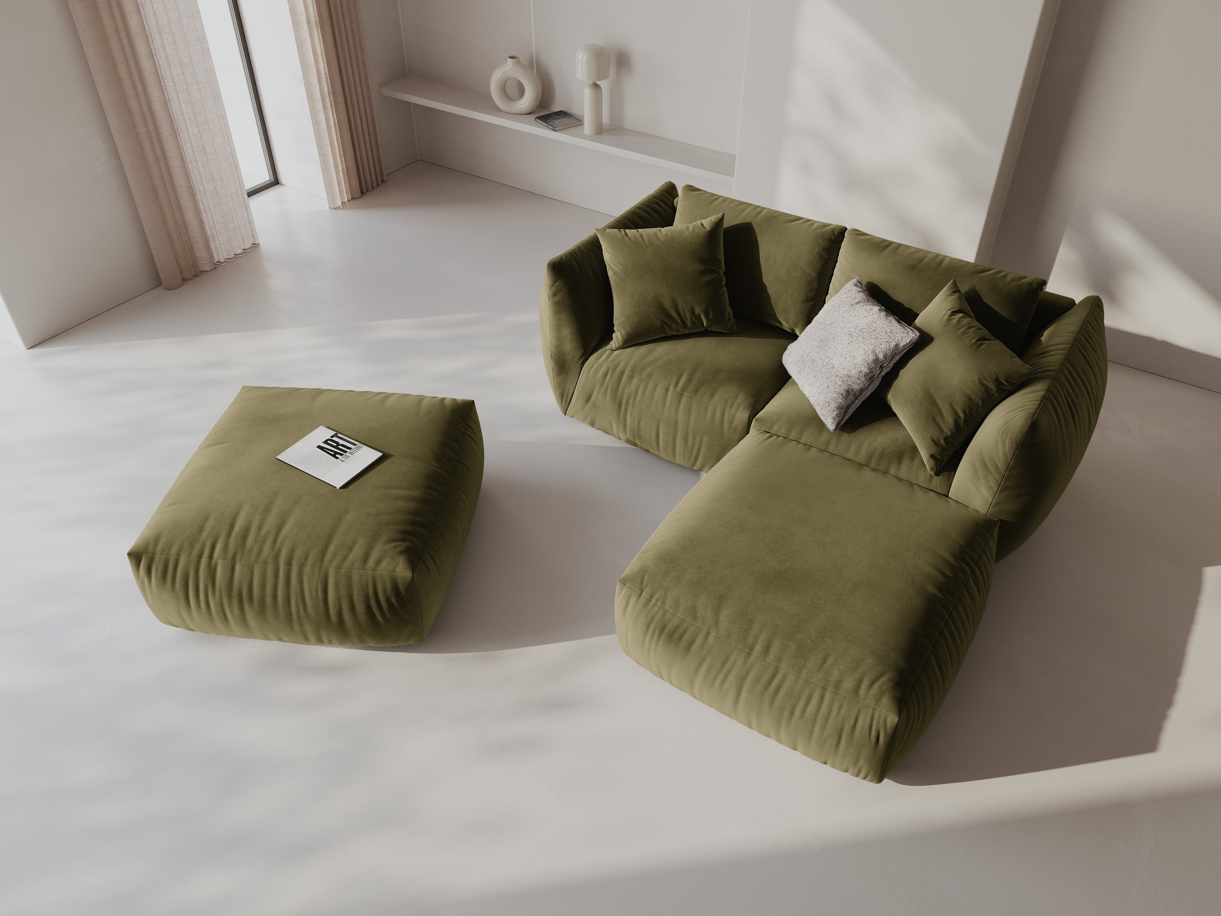 Modularna kutna garnitura Chris 220x200cm, Materijal: Baršun