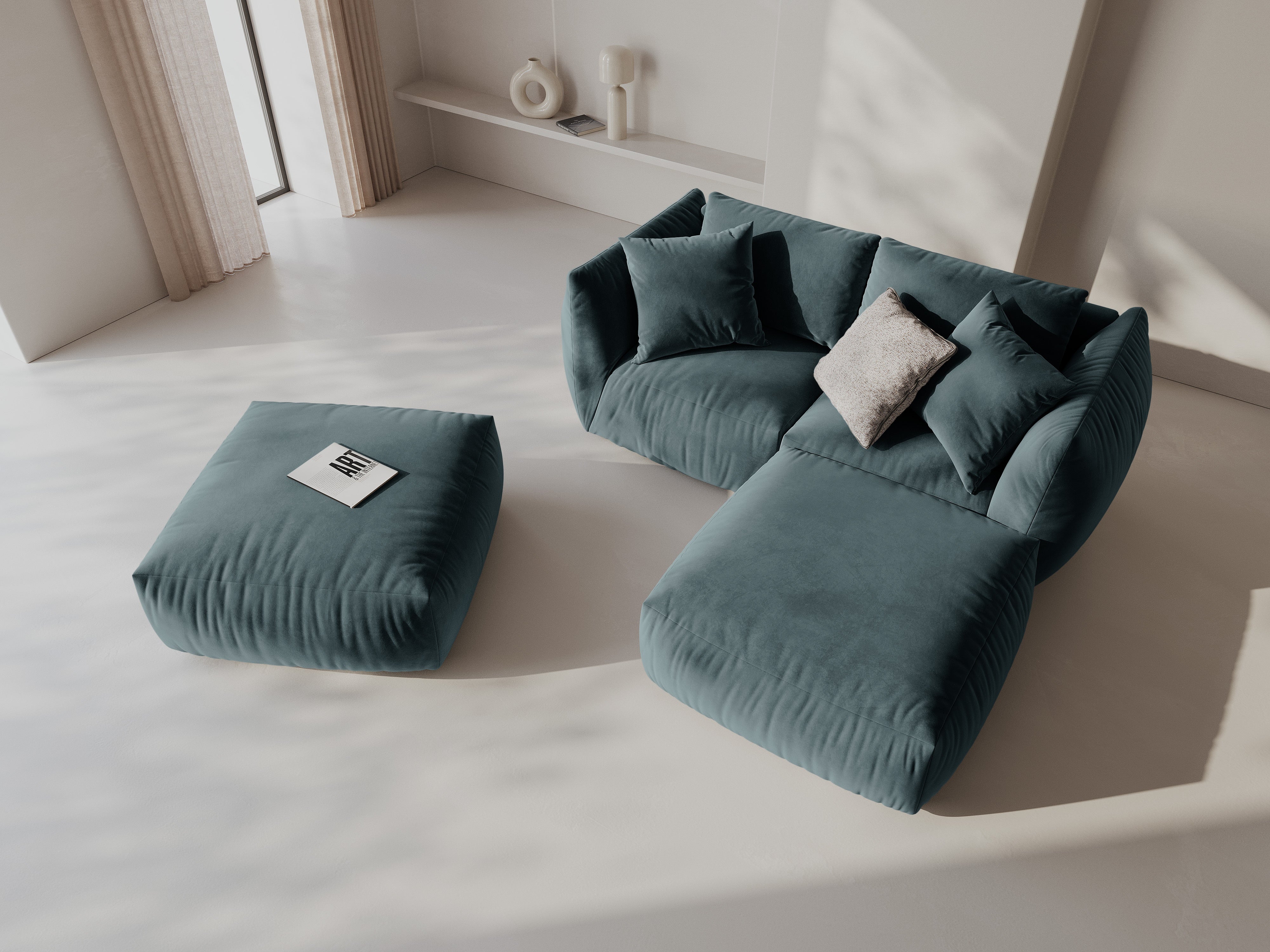 Modularna kutna garnitura Chris 220x200cm, Materijal: Baršun