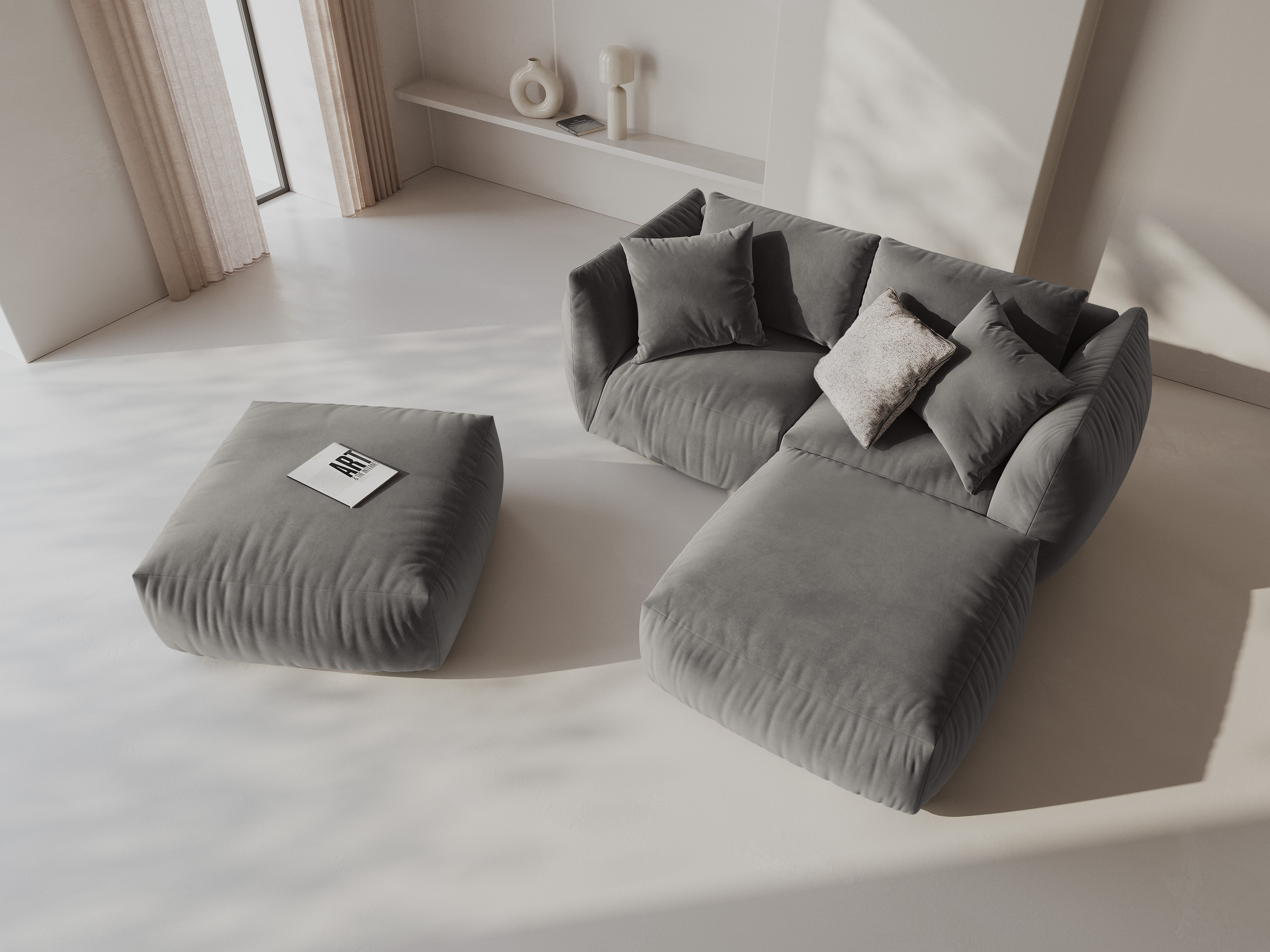 Modularna kutna garnitura Chris 220x200cm, Materijal: Baršun