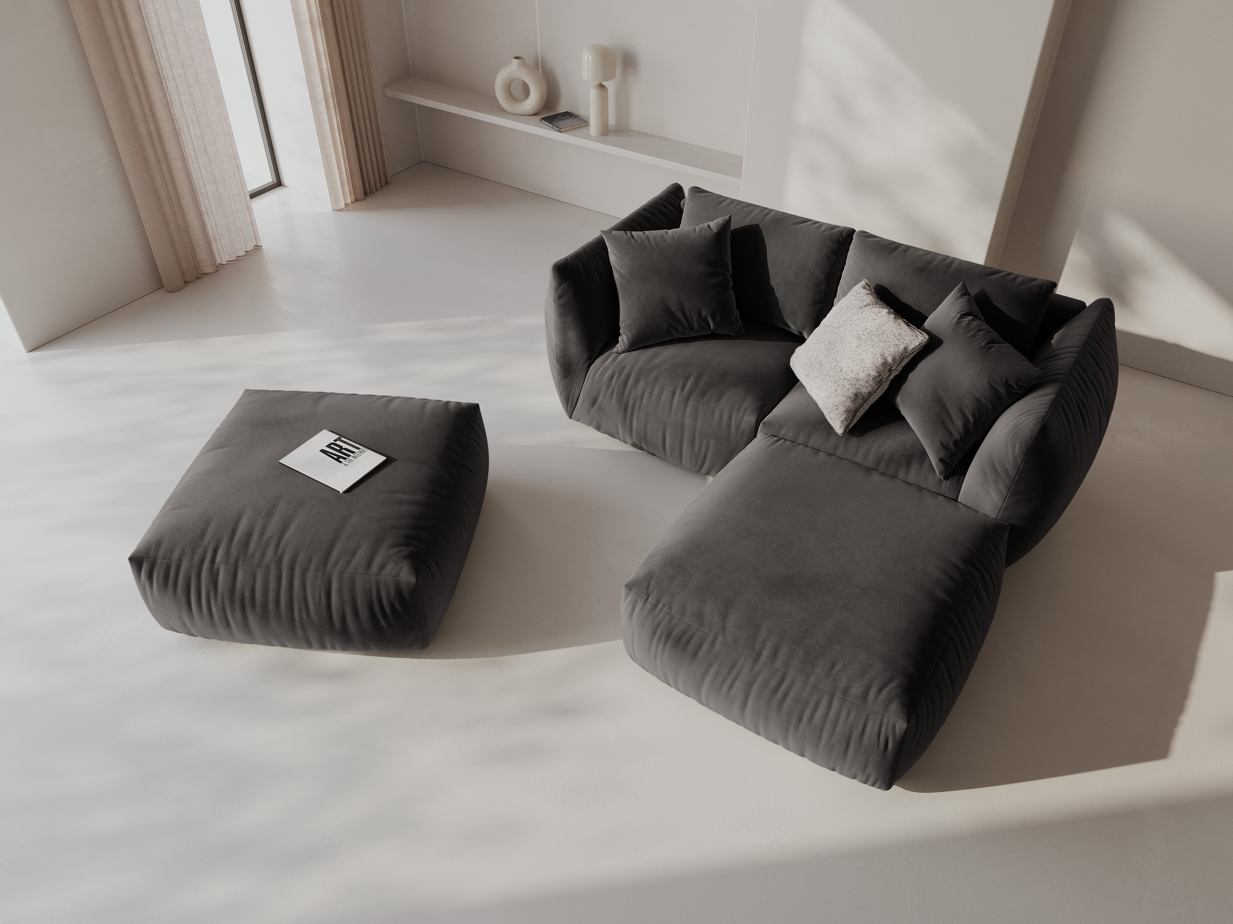 Modularna kutna garnitura Chris 220x200cm, Materijal: Baršun