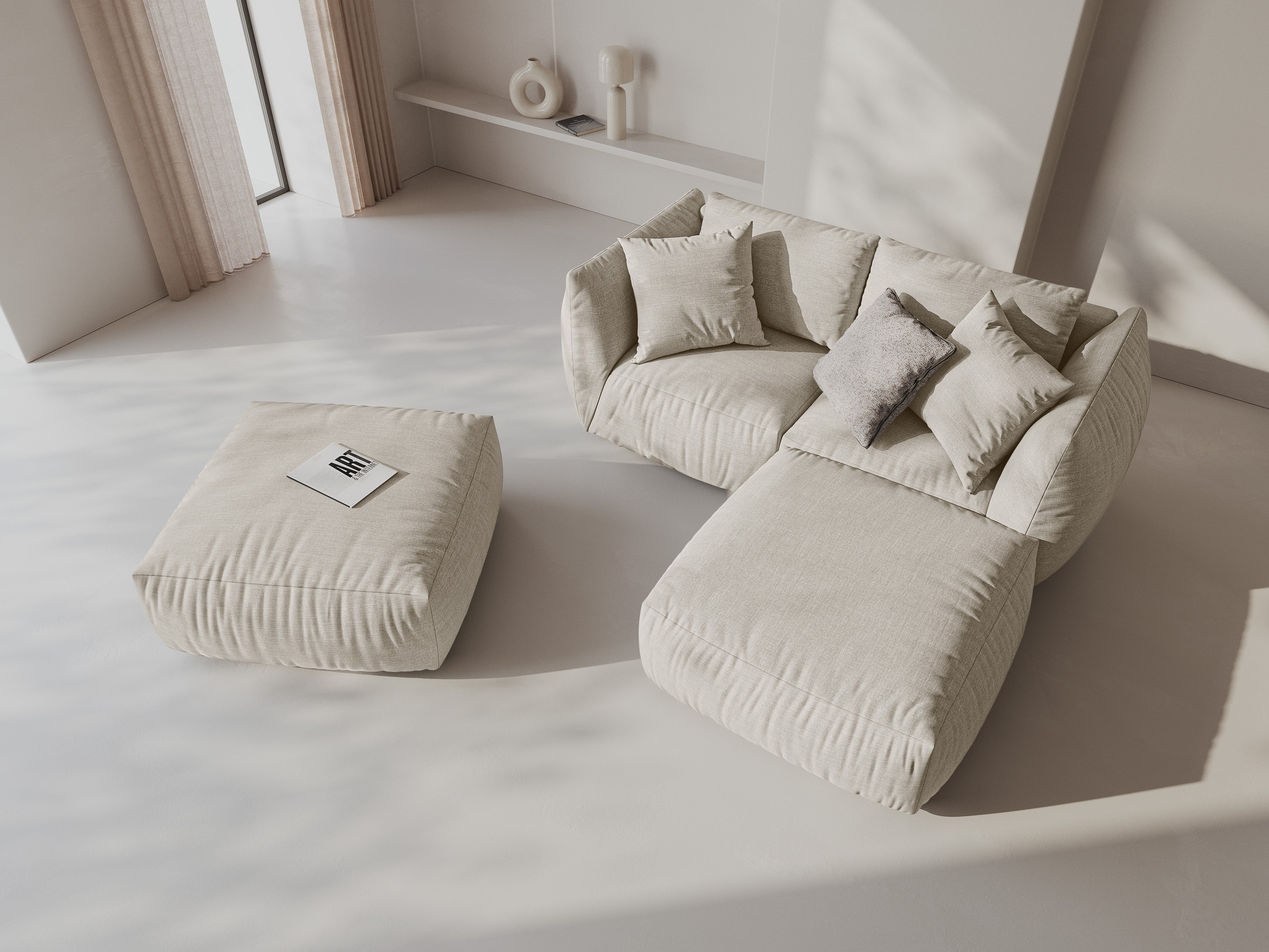 Modularna kutna garnitura Chris 220x200cm, Materijal: Strukturirana tkanina