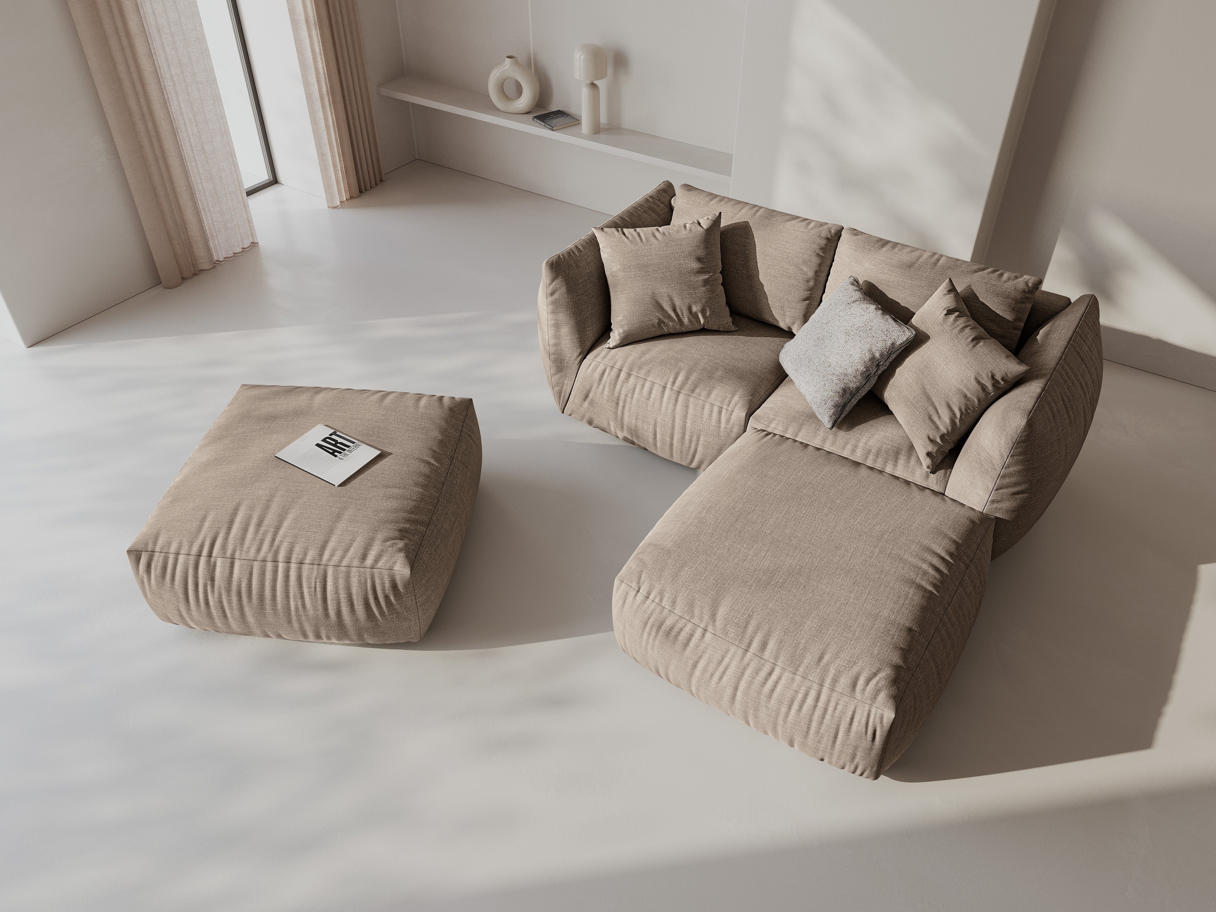 Modularna kutna garnitura Chris 220x200cm, Materijal: Strukturirana tkanina