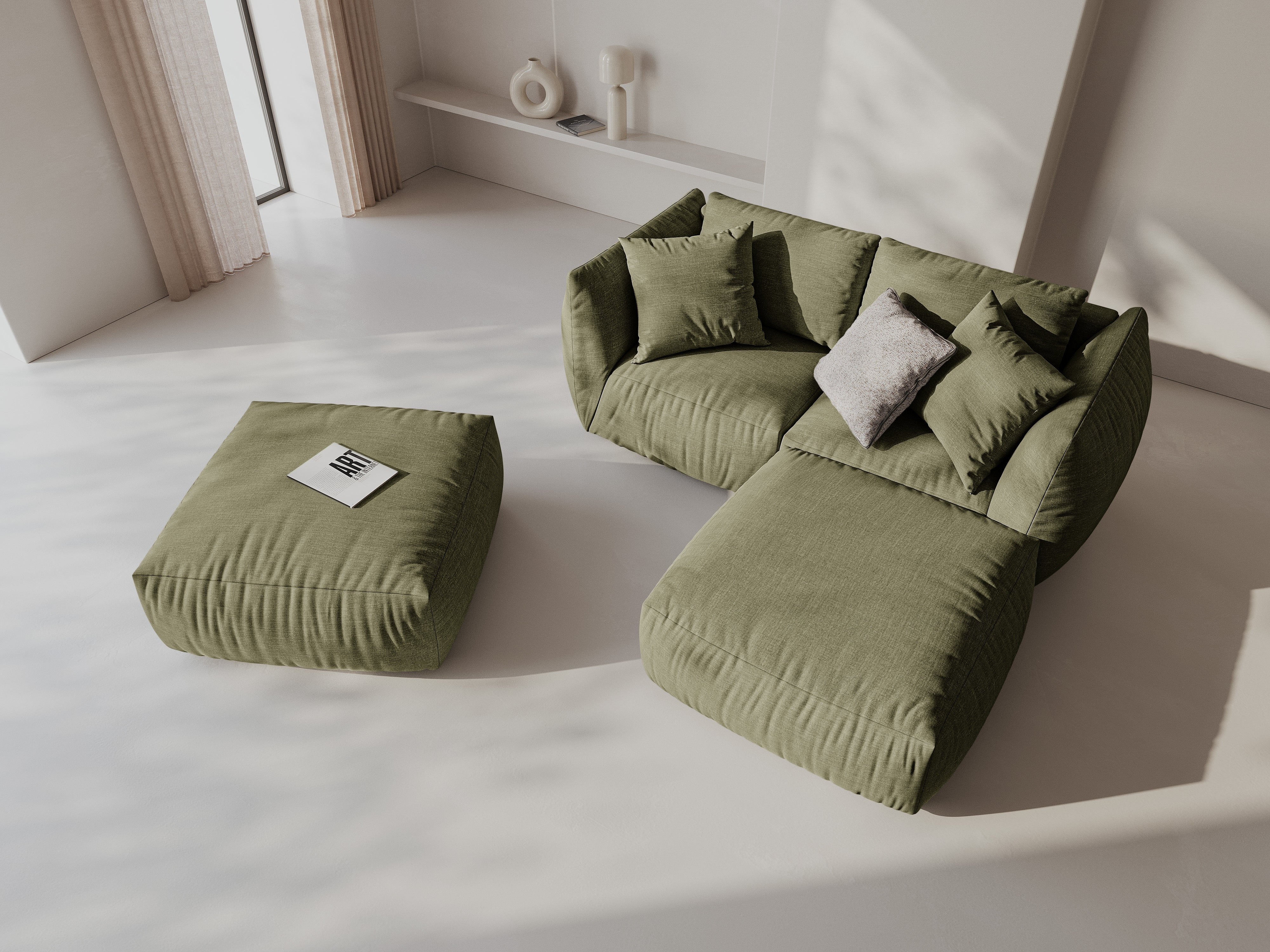 Modularna kutna garnitura Chris 220x200cm, Materijal: Strukturirana tkanina