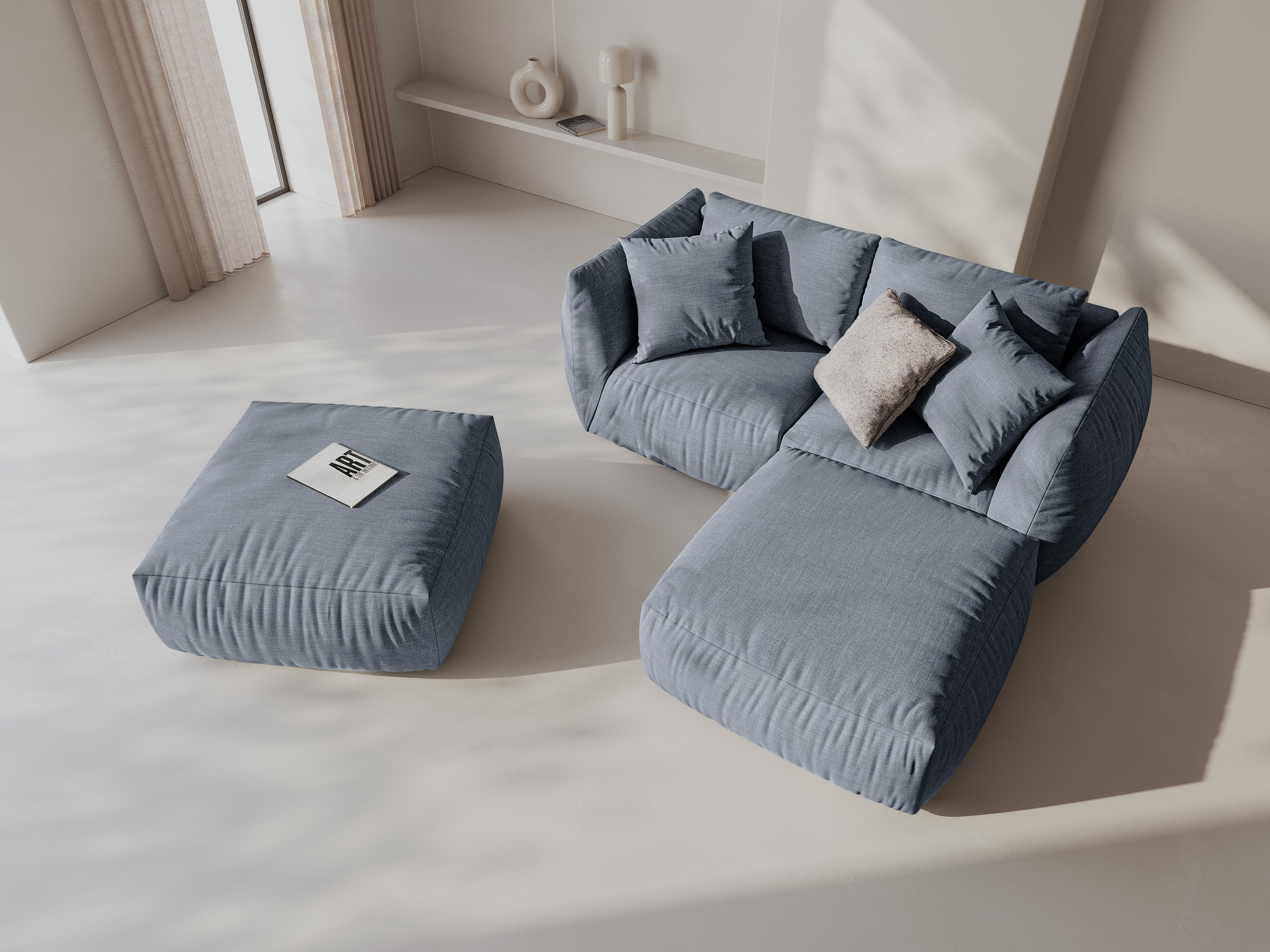 Modularna kutna garnitura Chris 220x200cm, Materijal: Strukturirana tkanina