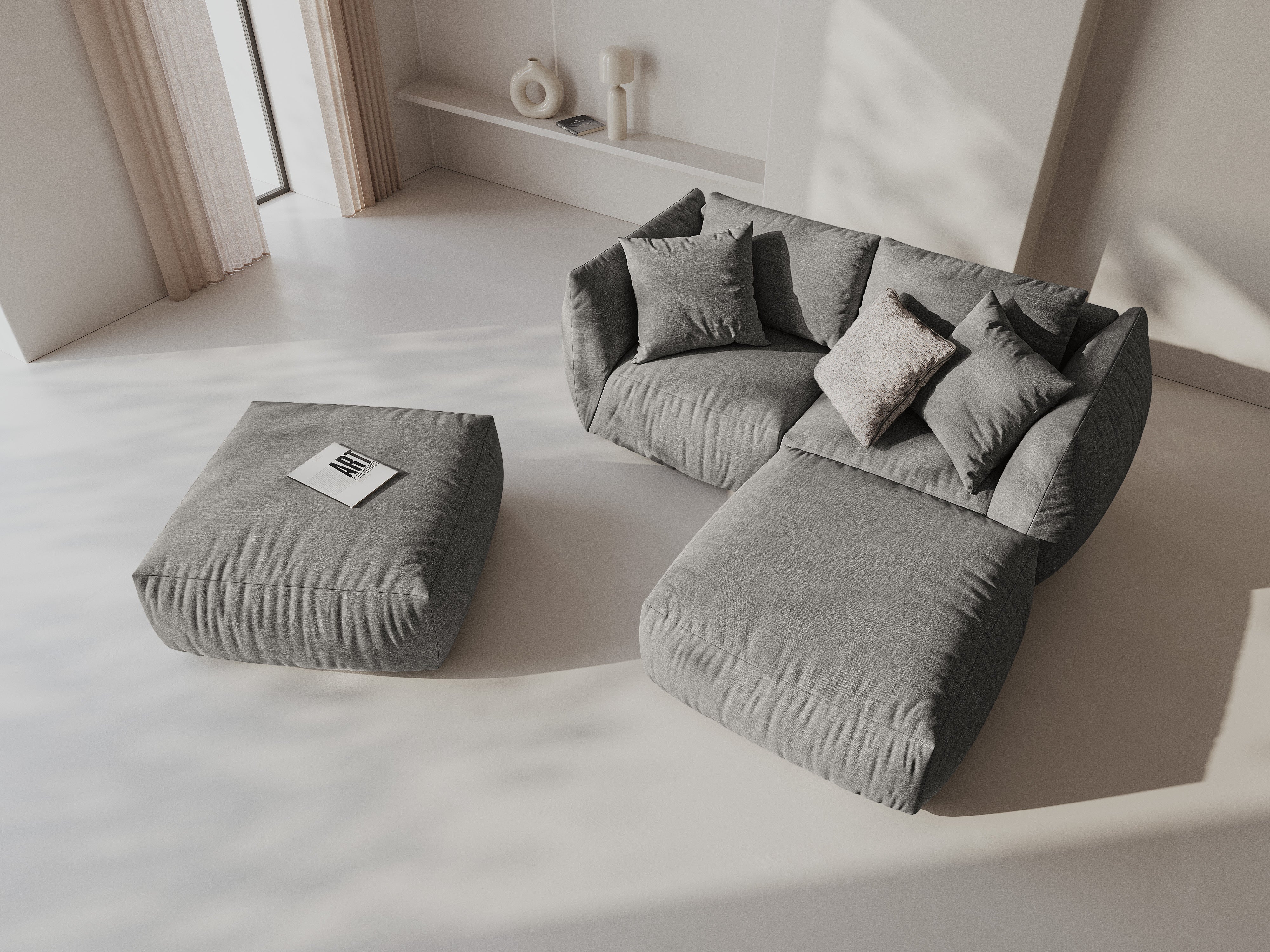 Modularna kutna garnitura Chris 220x200cm, Materijal: Strukturirana tkanina