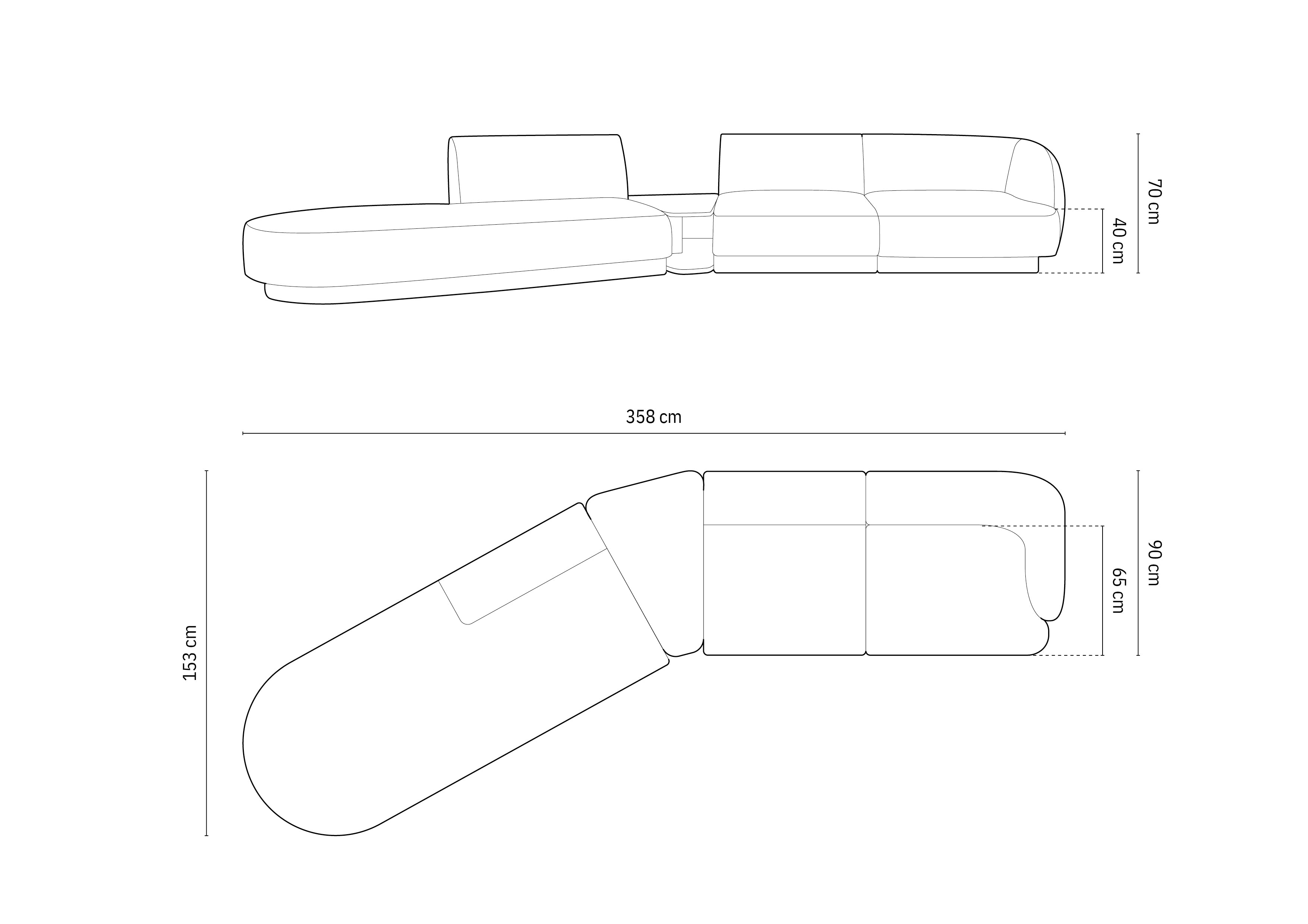 Sofa Miley 358x153cm, Materijal: Baršun