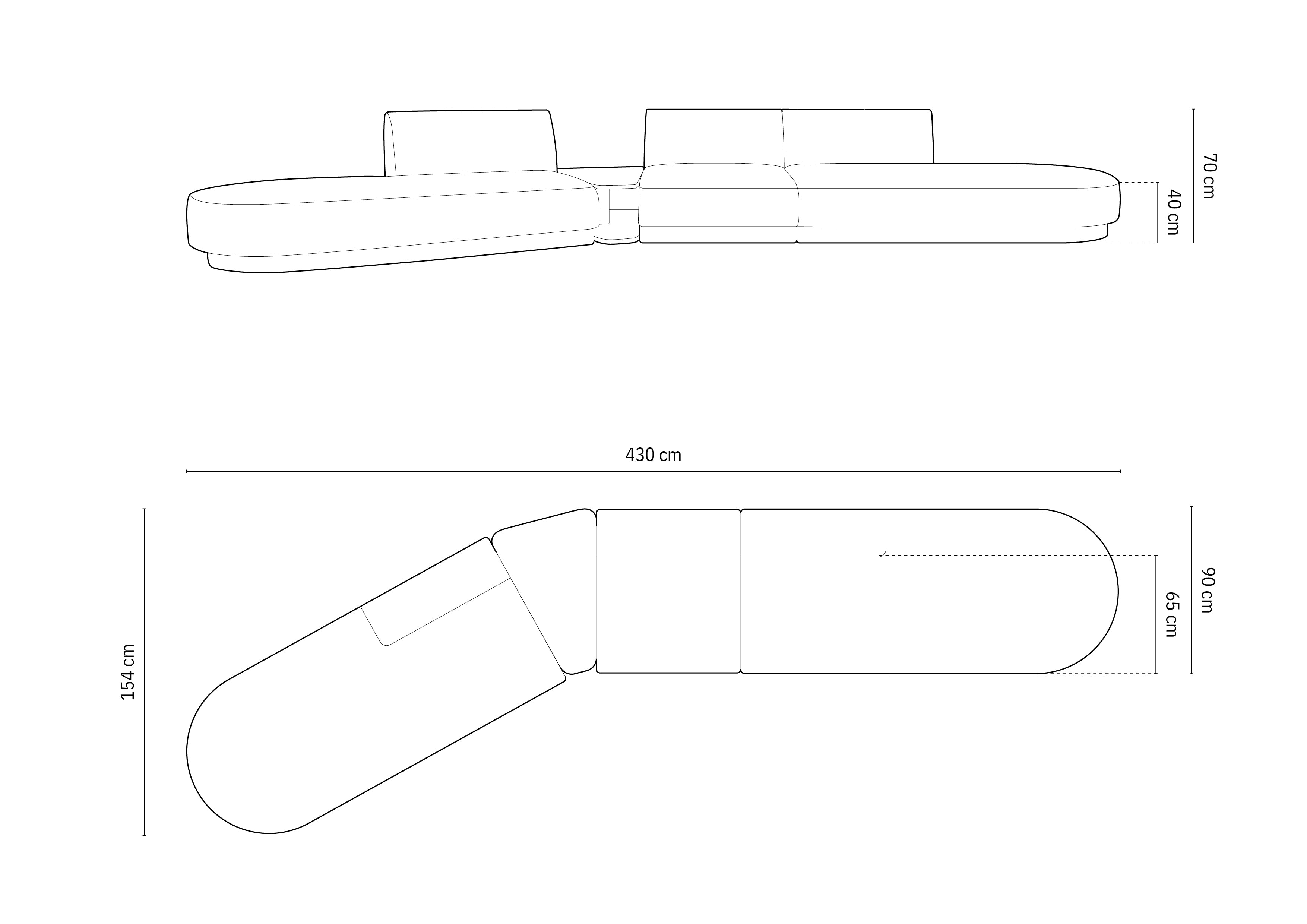 Sofa Miley 430x154cm, Materijal: Baršun