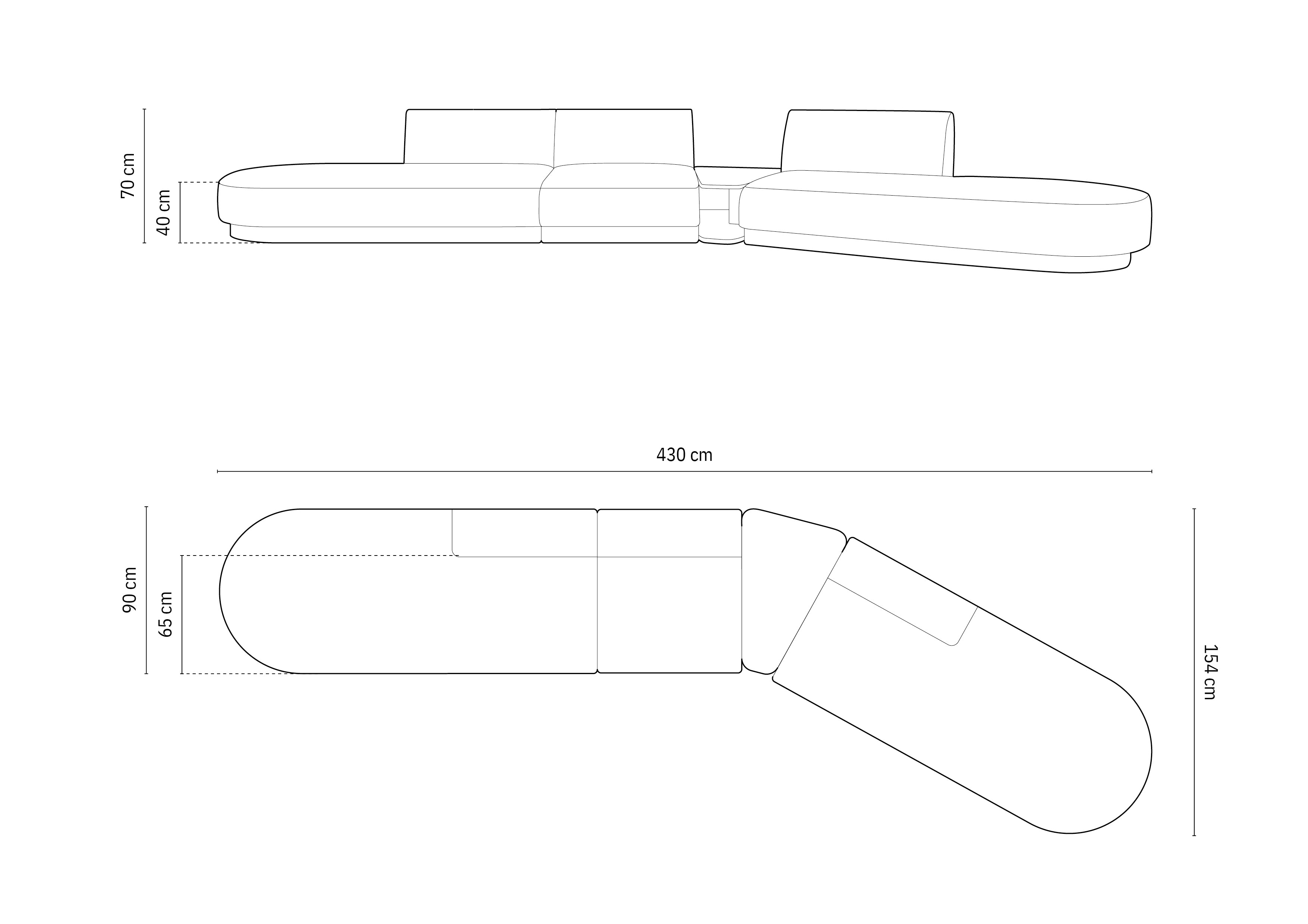 Sofa Miley 430x154cm, Materijal: Baršun
