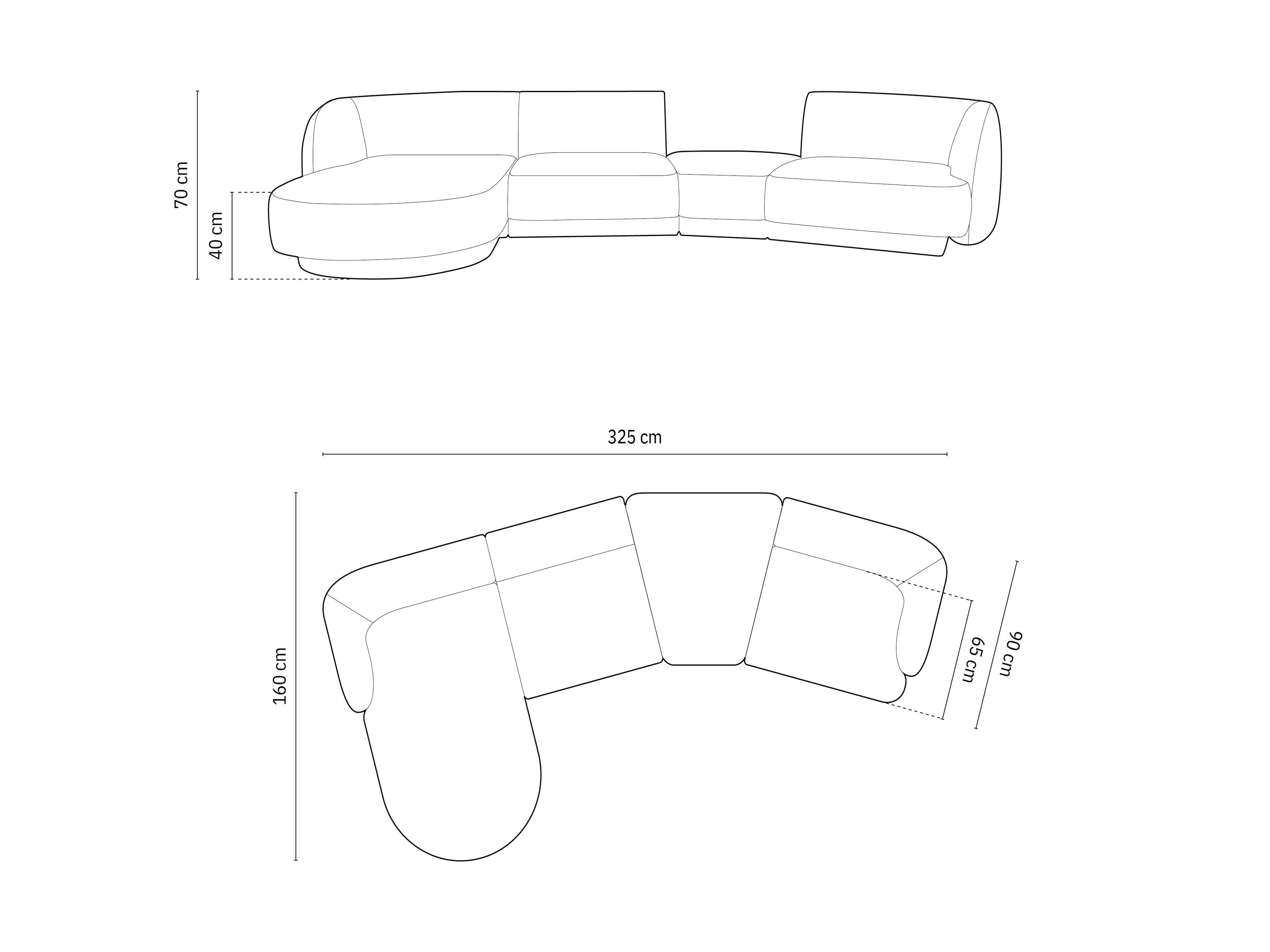 Sofa Miley 325x160cm, Materijal: Chenille Eden