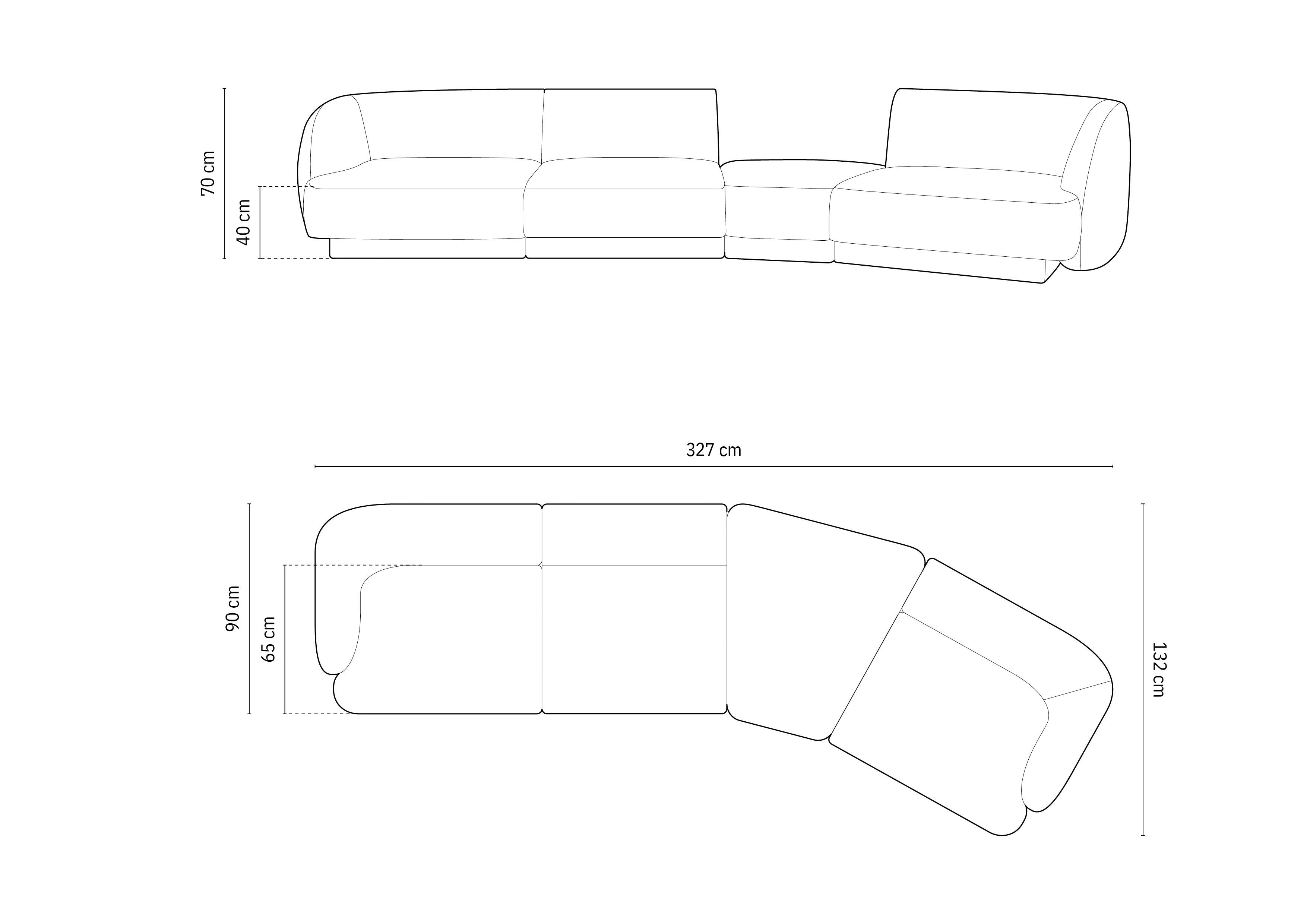 Sofa Miley 327x132cm, Materijal: Boucle
