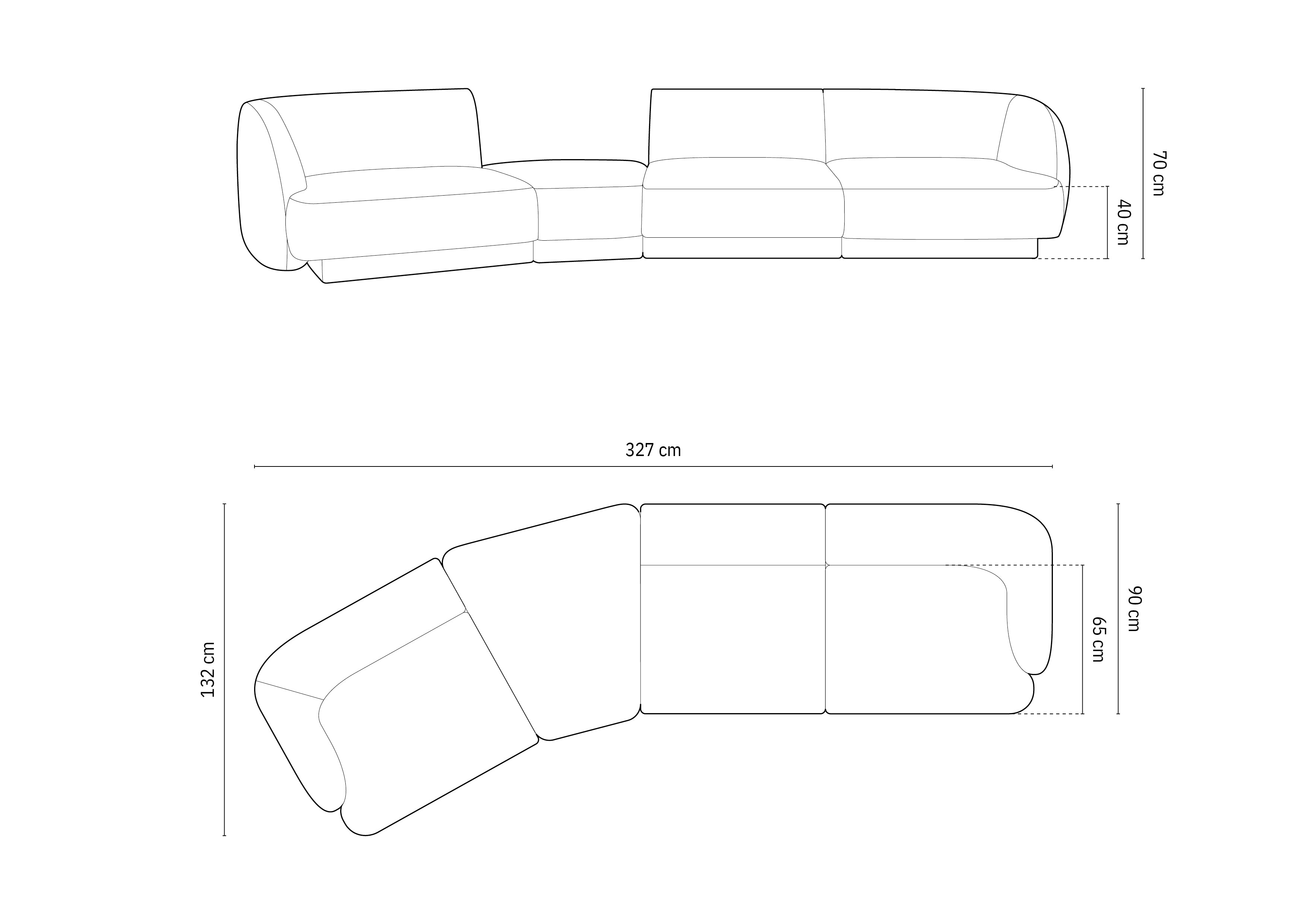 Sofa Miley 327x132cm, Materijal: Baršun