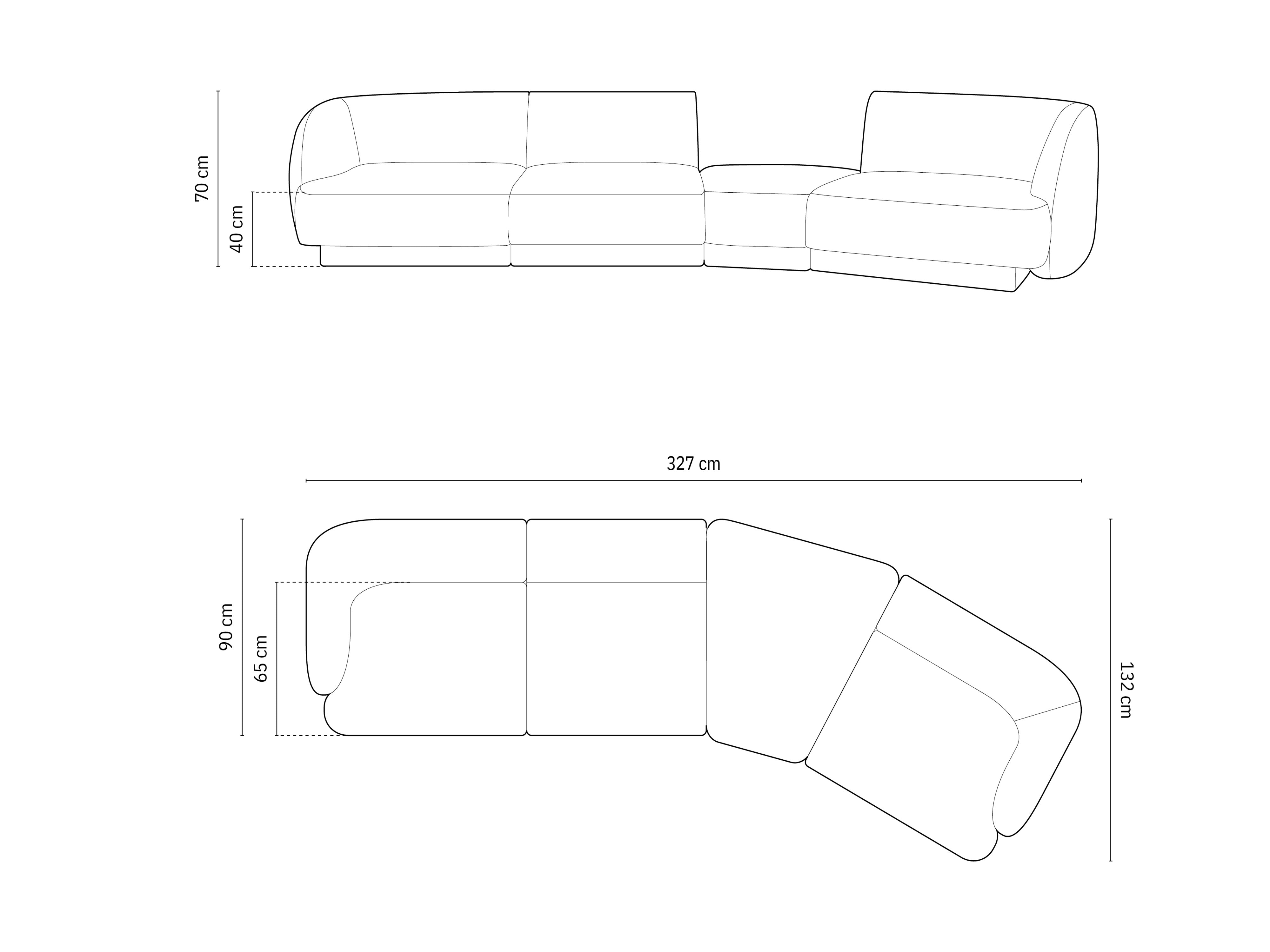 Sofa Miley 327x132cm, Materijal: Baršun