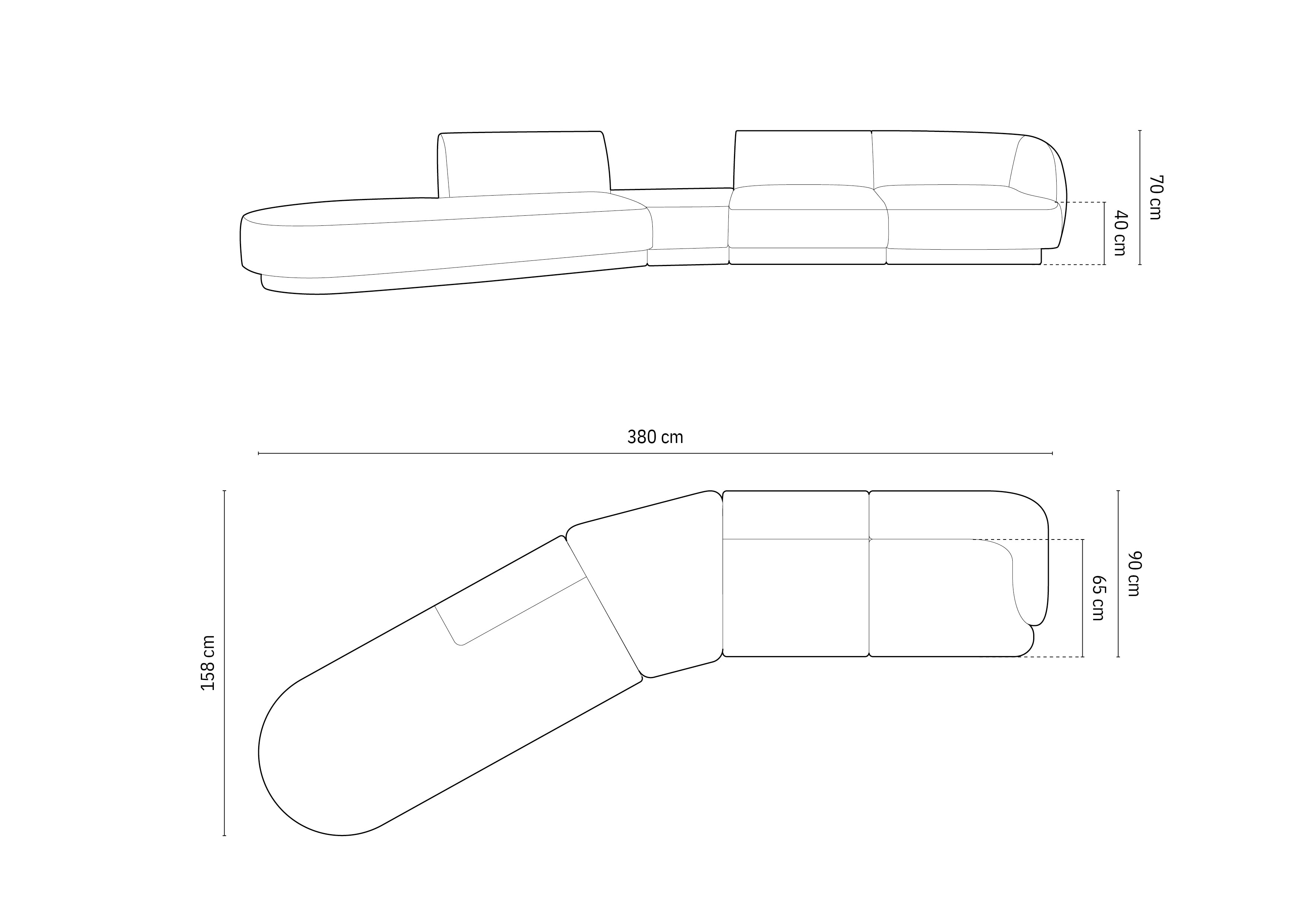 Sofa Miley 380x158cm, Materijal: Baršun