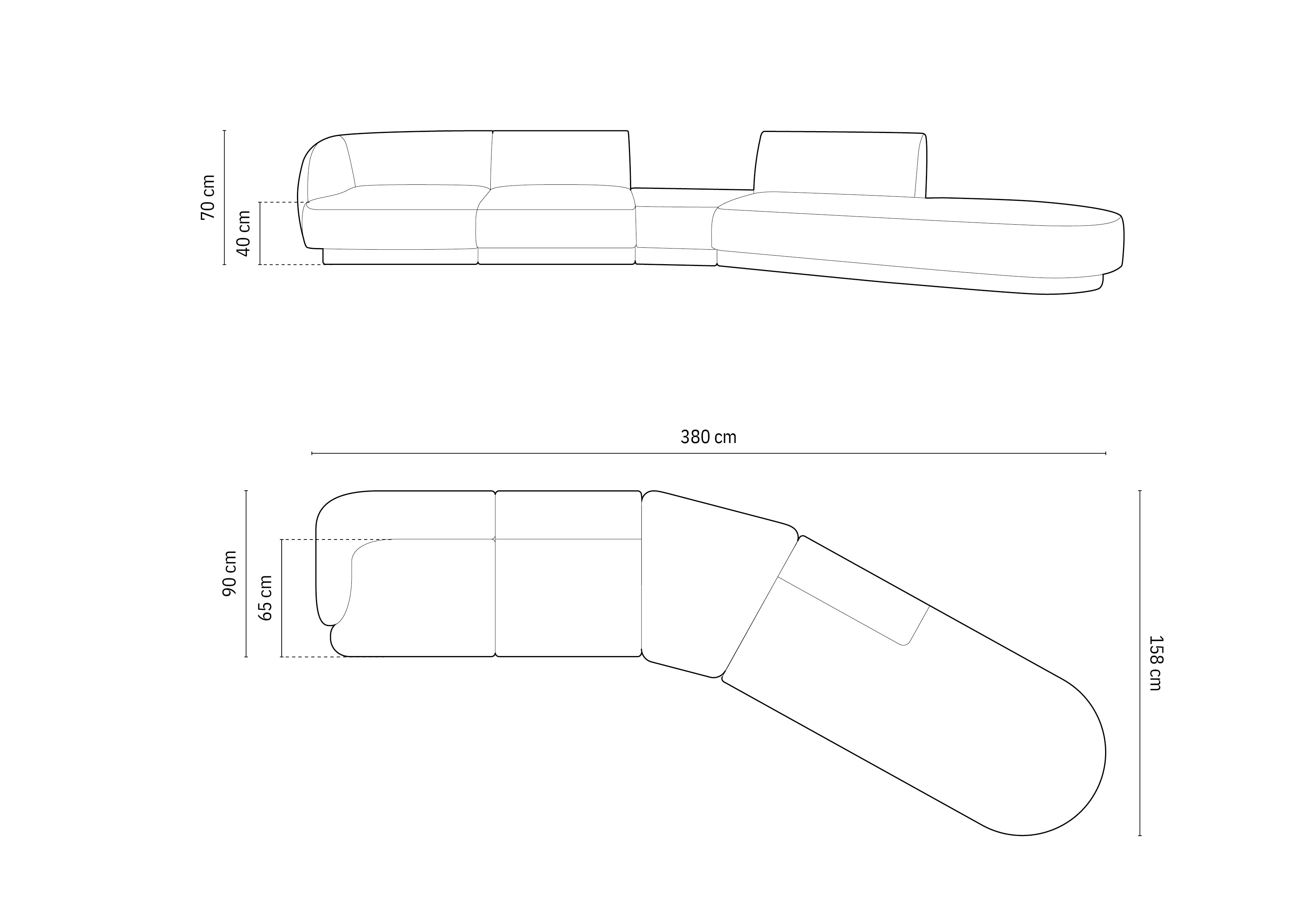 Sofa Miley 380x158cm, Materijal: Baršun