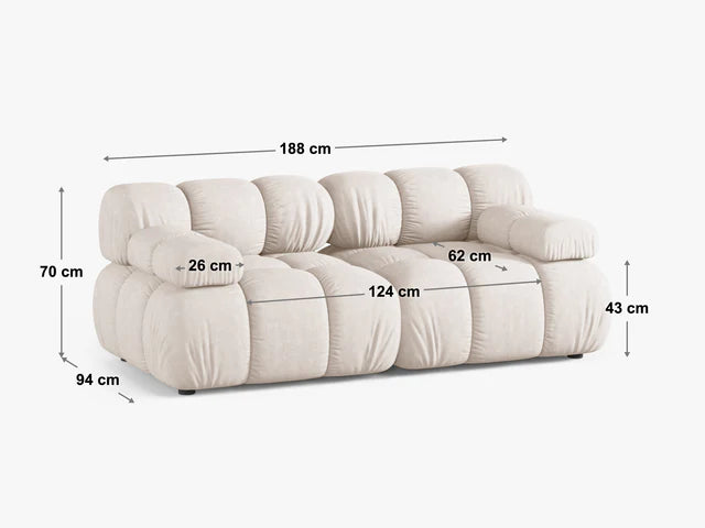 Modularna sofa Bellis 188x94cm, Materijal: Baršun