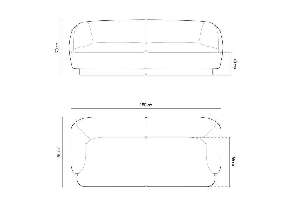Dvosjed Miley 180x90cm, Materijal: Baršun