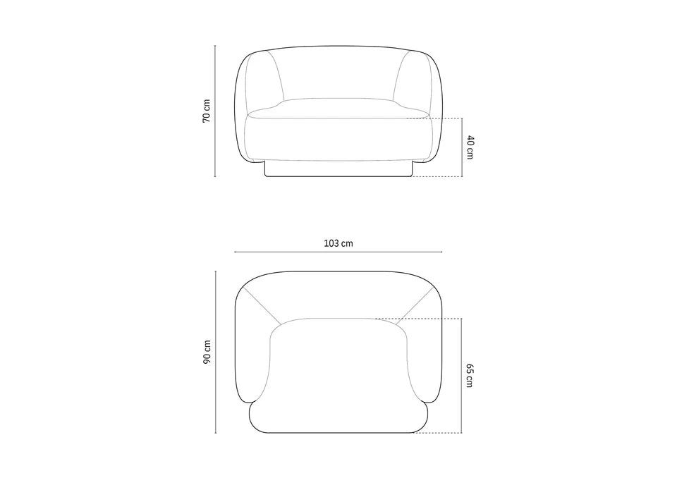 Fotelja Miley, 103x90cm, Materijal: Baršun