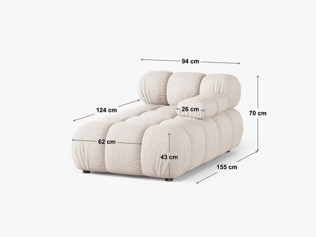 Modularna sofa Bellis 94x155cm, Materijal: Baršun