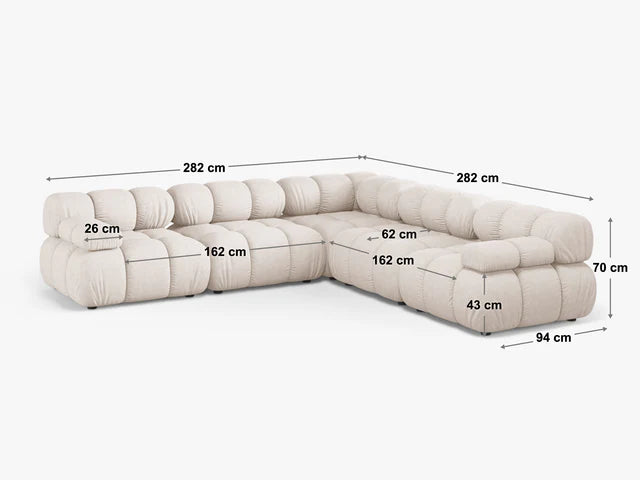 Kutna garnitura Bellis 282x282cm, Materijal: Baršun