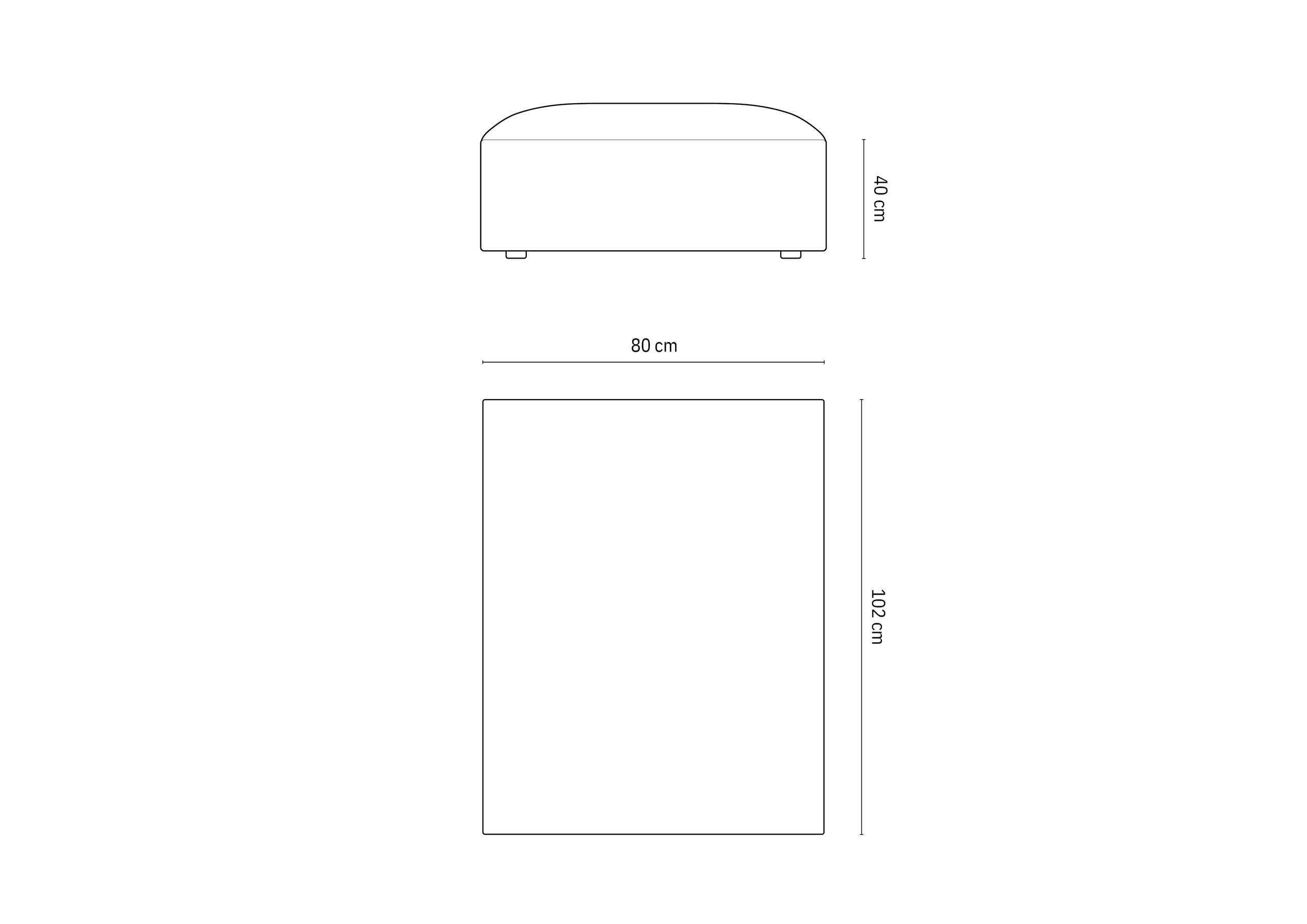 Tabure Jodie 102x80cm, Materijal: Baršun