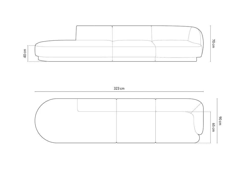 Sofa Miley 323x90cm, Materijal: Baršun