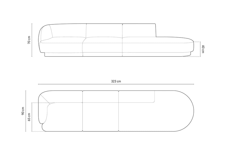 Sofa Miley 323x90cm, Materijal: Baršun
