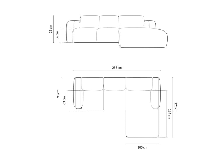 Molino Kutna Garnitura 255x170cm, 4 sjedala, Materijal: Boucle