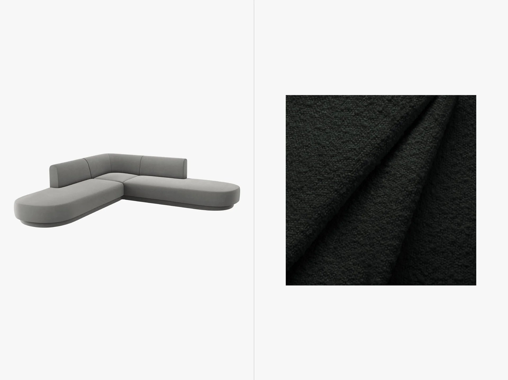 Kutna garnitura Miley zaobljena, 248x248cm, Materijal: Boucle