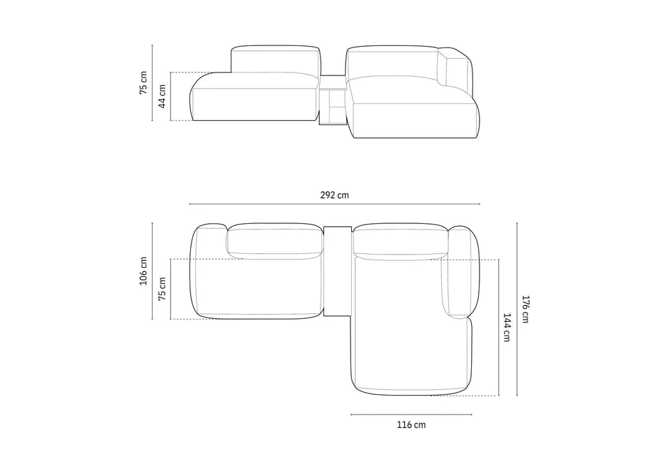 Kutna garnitura Martina, 285x176cm, Materijal: Strukturirana tkanina