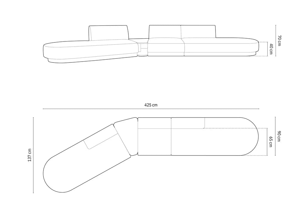Sofa Miley 430x154cm, Materijal: Baršun
