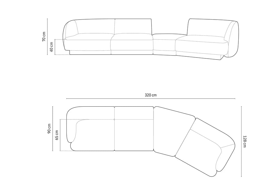 Sofa Miley 327x132cm, Materijal: Baršun