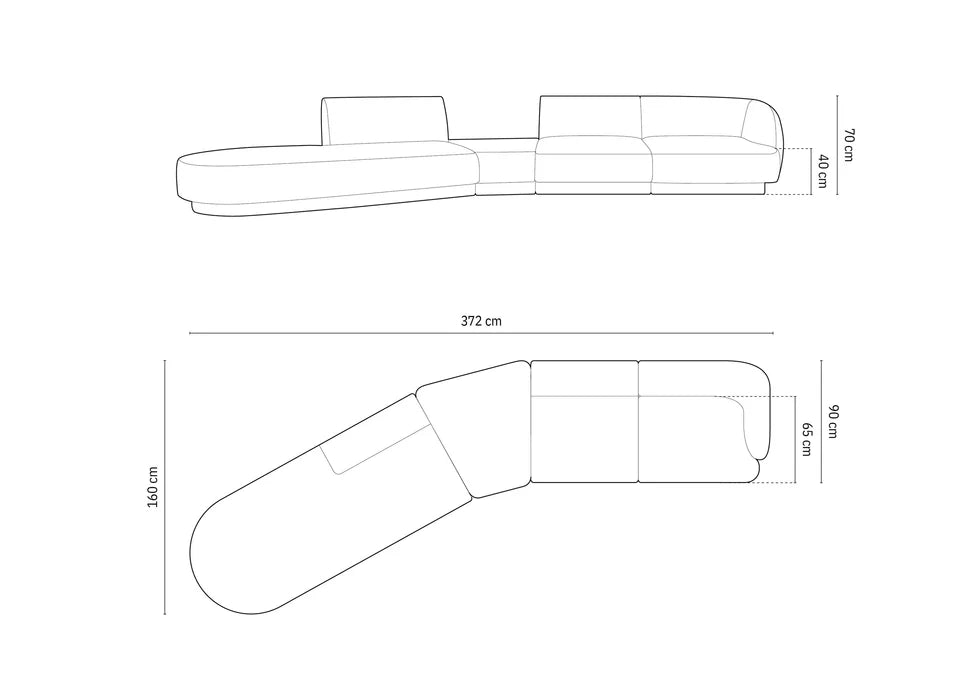 Sofa Miley 380x158cm, Materijal: Baršun