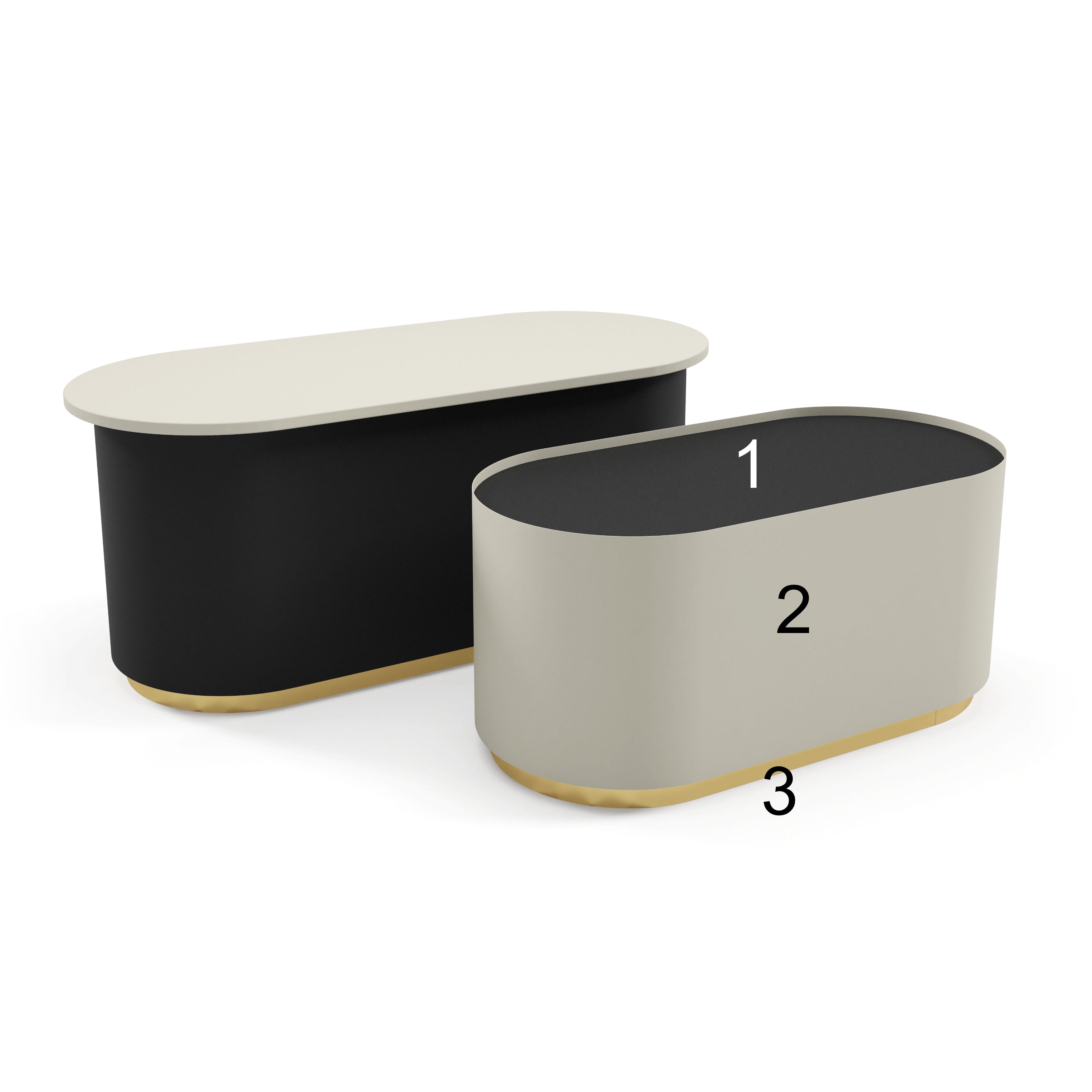 Set od 2 klub stolić Milo, Materijal: Laminirana ploča