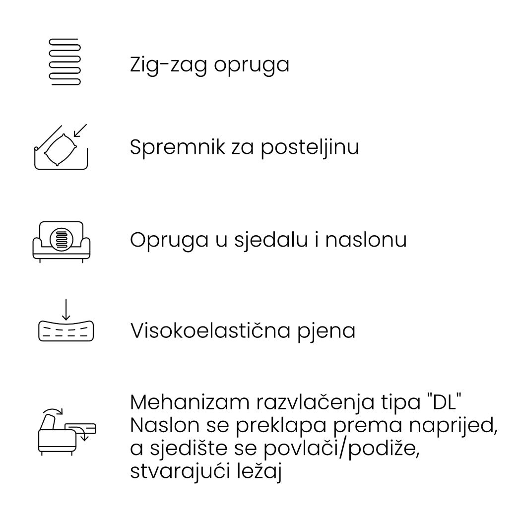 Sofa Mojave 253x120cm, Materijal: Mogućnost izbora