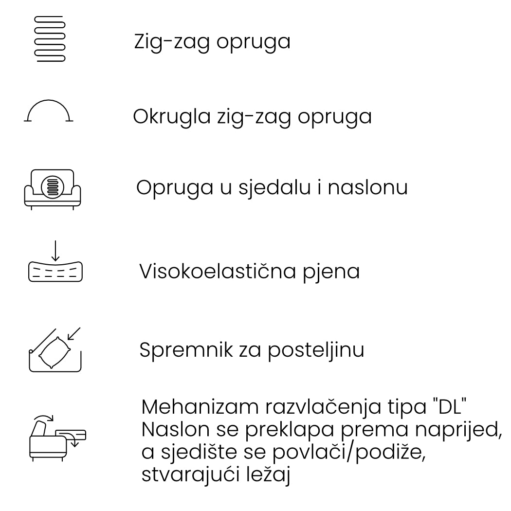 Sofa Monsoon 259x120cm, Materijal: Mogućnost izbora