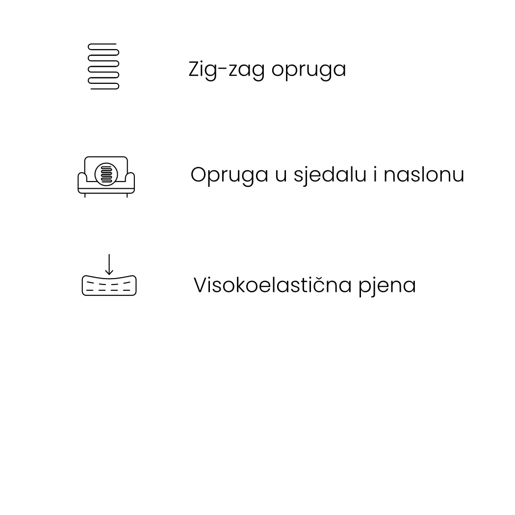 Sofa Monza 208x101cm, Materijal: Mogućnost izbora