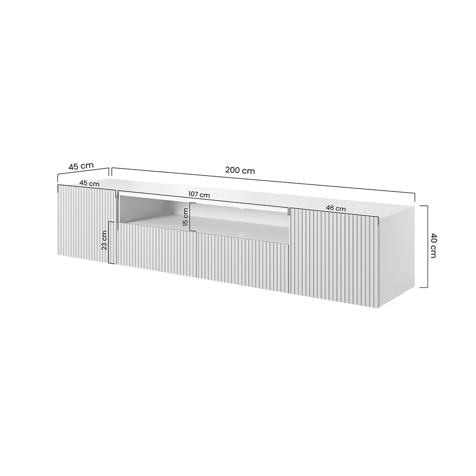 Komoda Nicole 200cm, Materijal: MDF