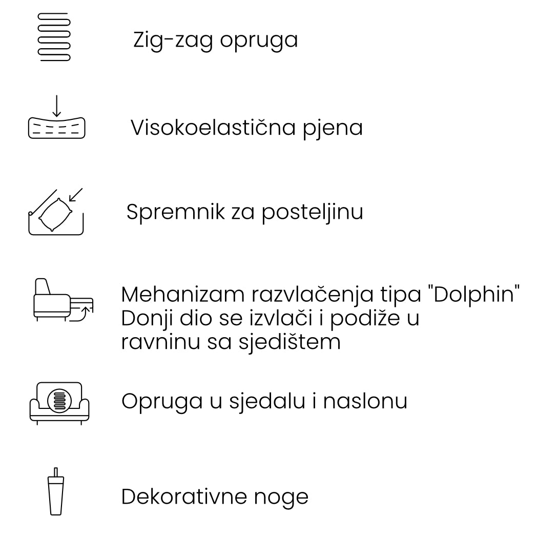 Kutna garnitura Notte, 268x174cm, Materijal: Mogućnost izbora