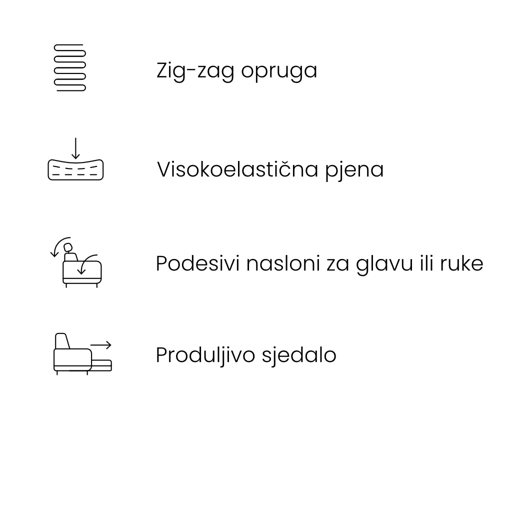 Kutna garnitura Piano 295x188cm, Materijal: Mogućnost izbora