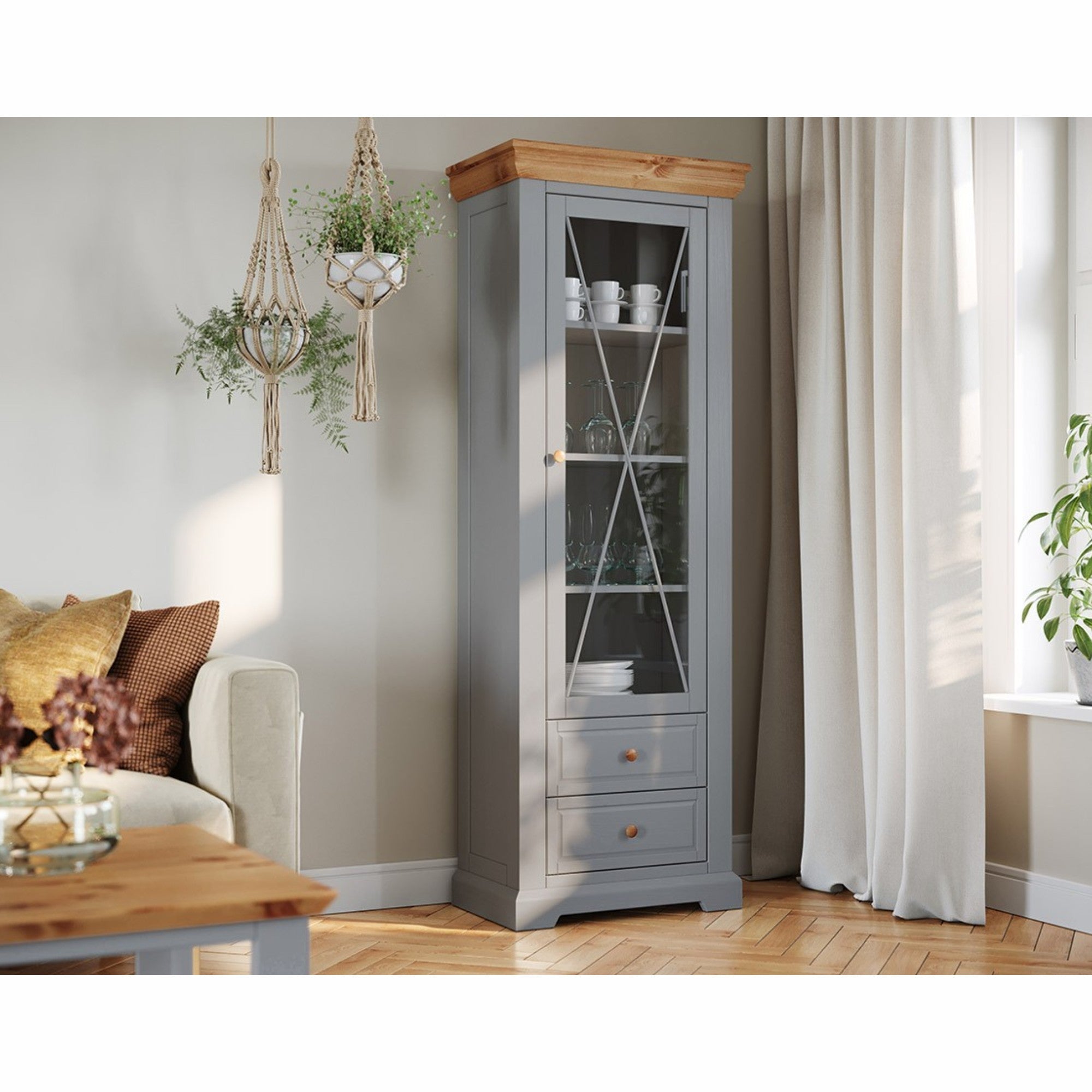 Vitrina Marone 41x199 cm, Materijal: Masivna Borovina