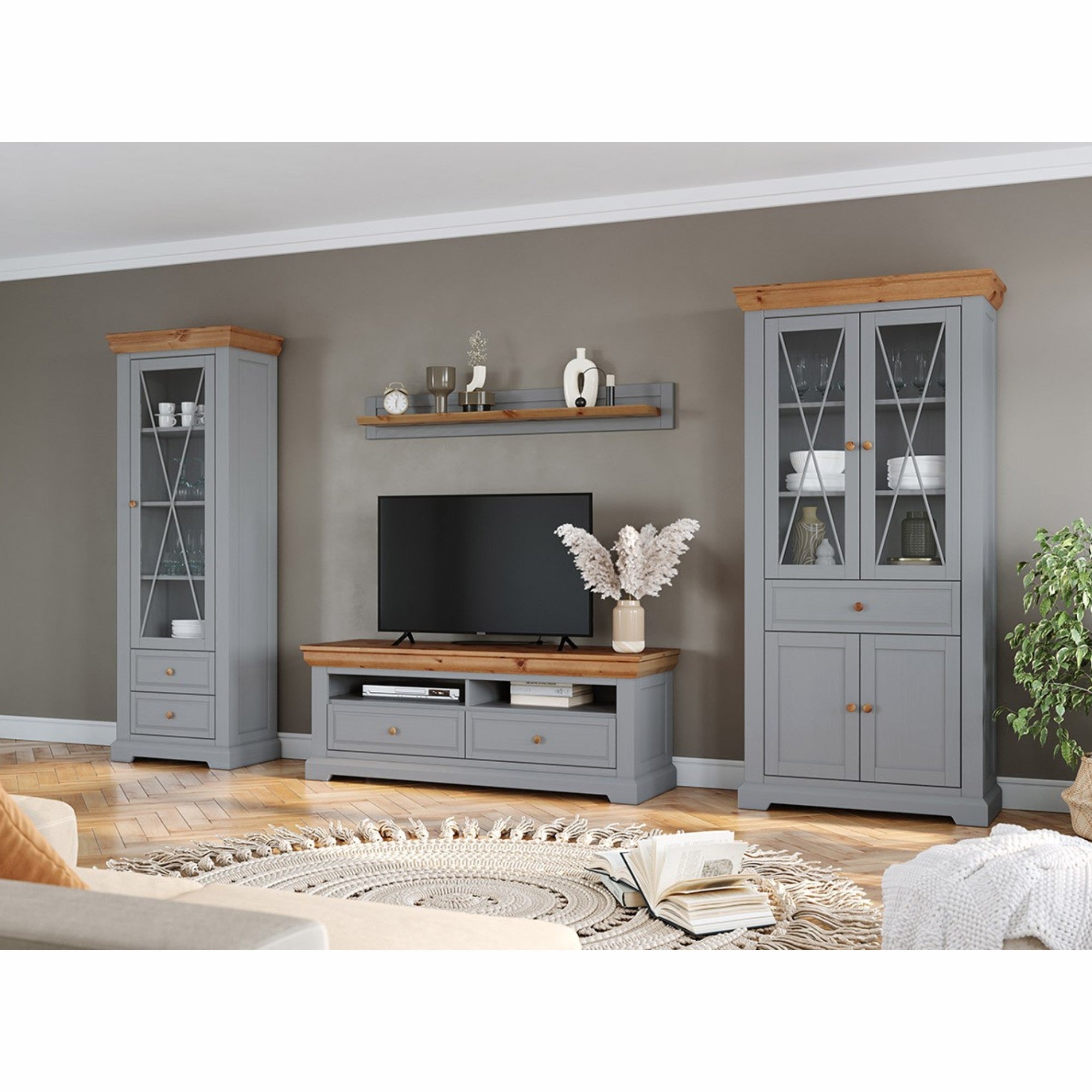 Vitrina Marone 41x199 cm, Materijal: Masivna Borovina