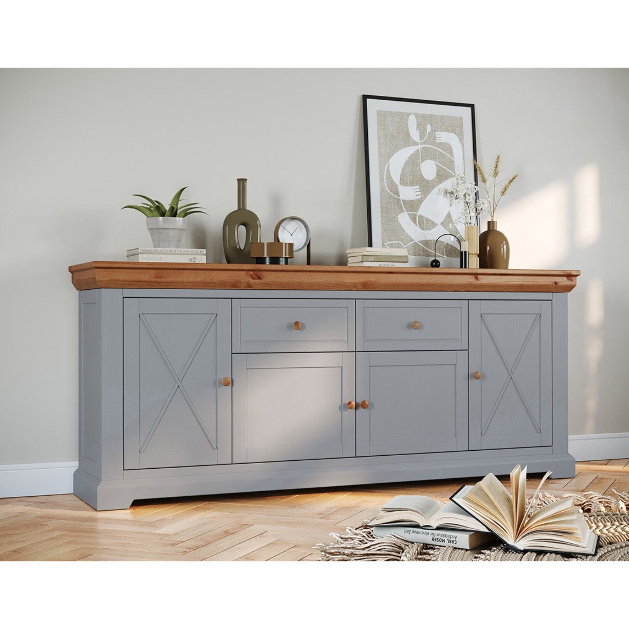 Komoda Marone 84x41 cm, Materijal: Masivna Borovina