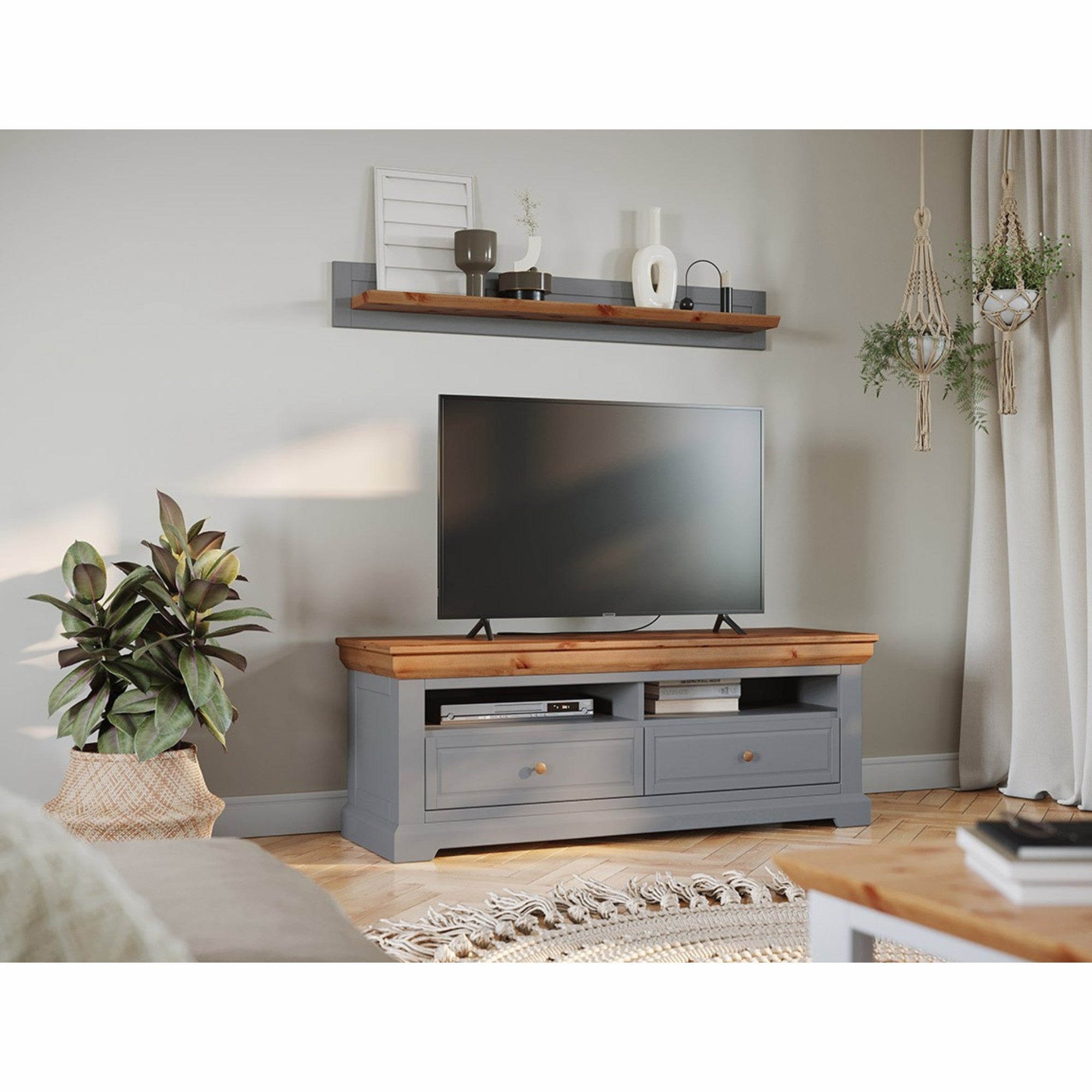 TV Komoda Marone 155x47 cm, Materijal: Masivna Borovina