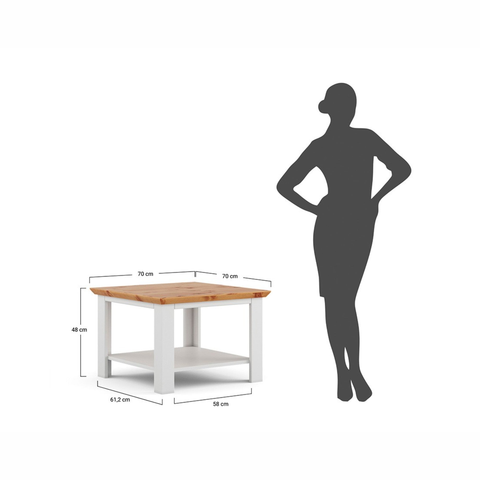 Klub stolić Marone 70x70cm, Materijal: Masivna Borovina