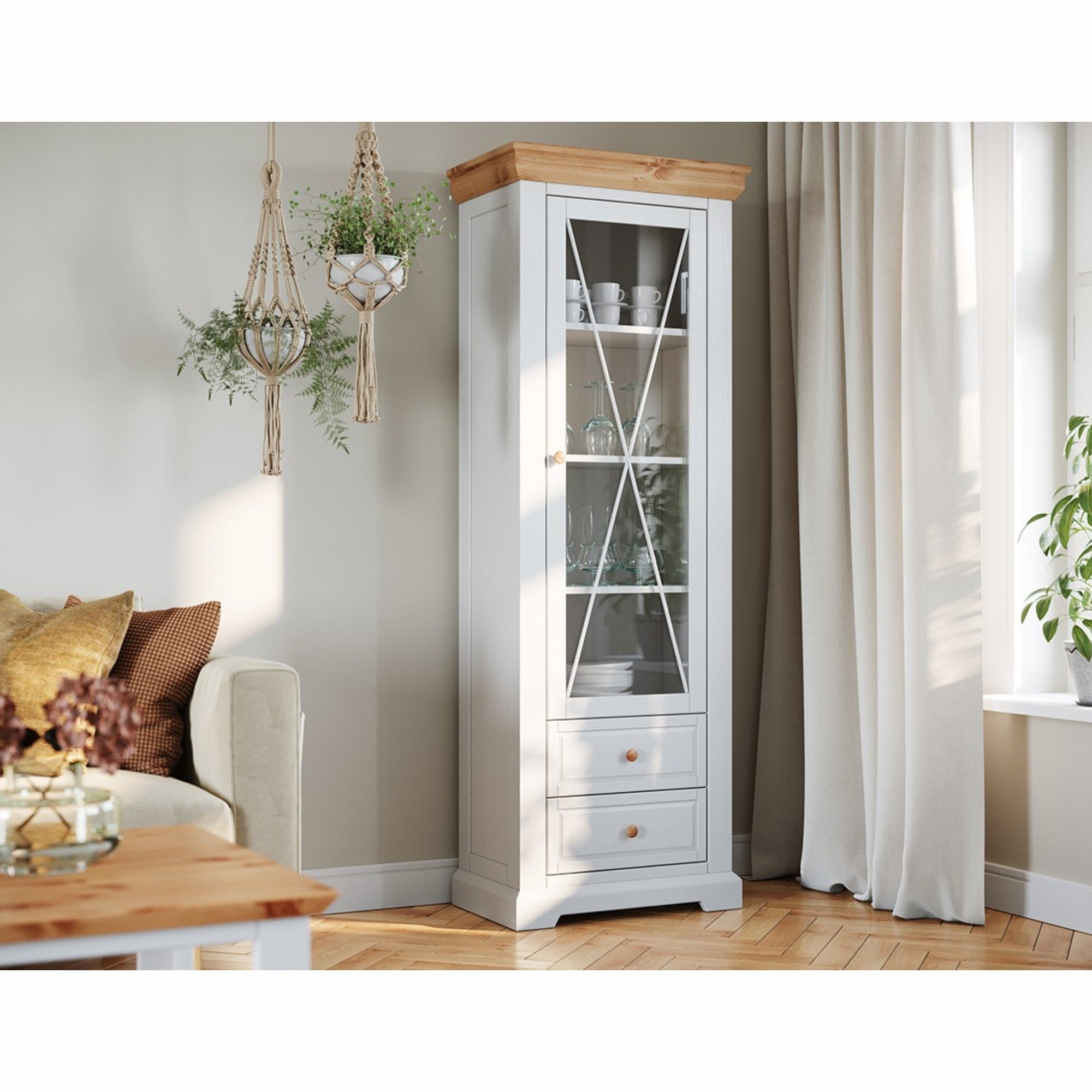 Vitrina Marone 41x199 cm, Materijal: Masivna Borovina