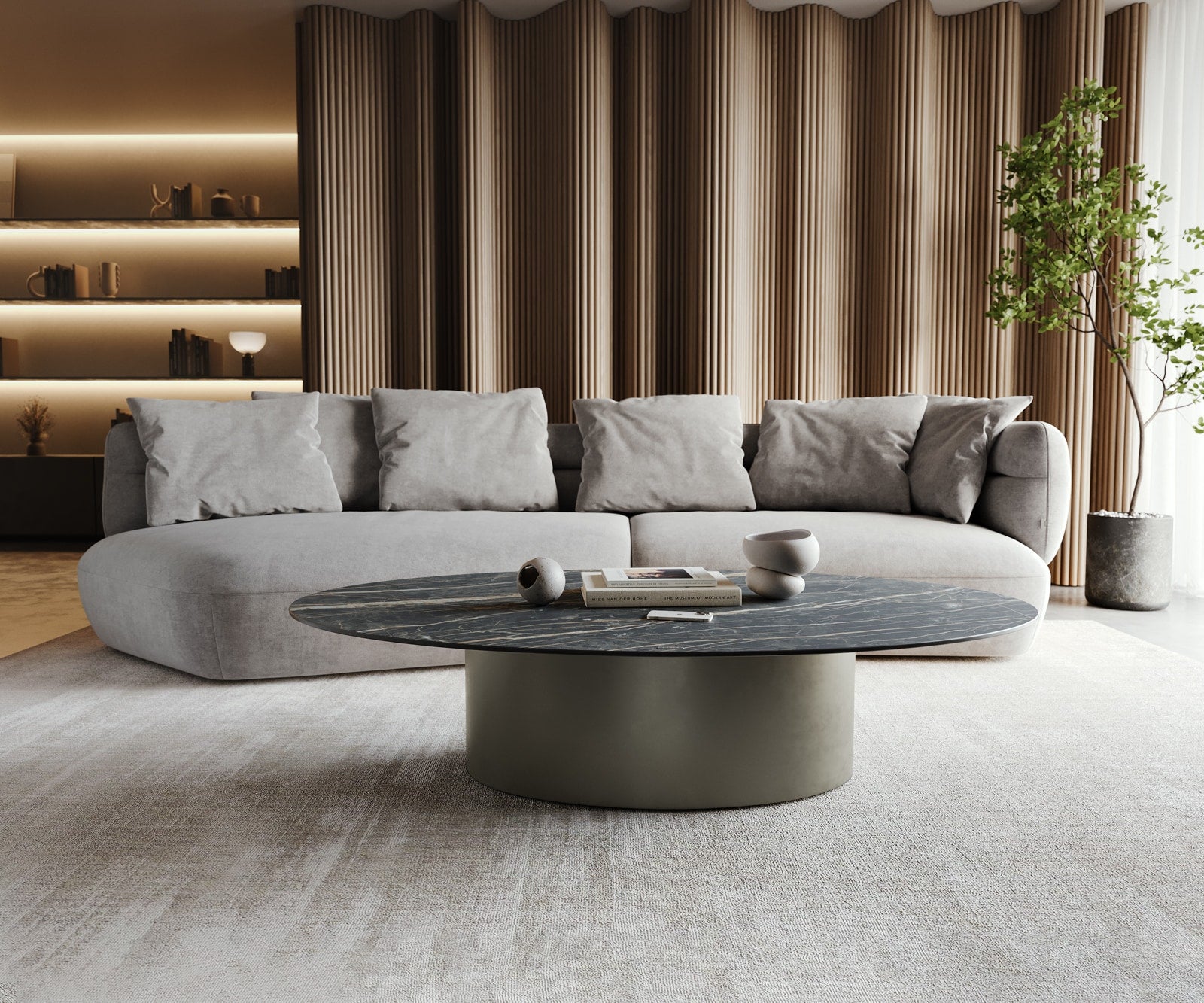 Klub stolić Casilda 150x90cm, Materijal: Keramika Laminam Noir Desir