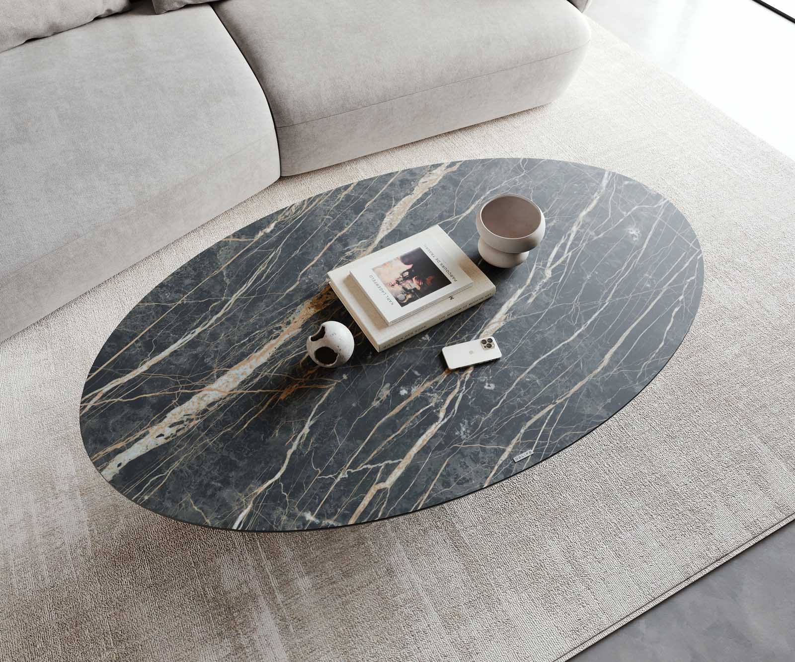 Klub stolić Casilda 150x90cm, Materijal: Keramika Laminam Noir Desir