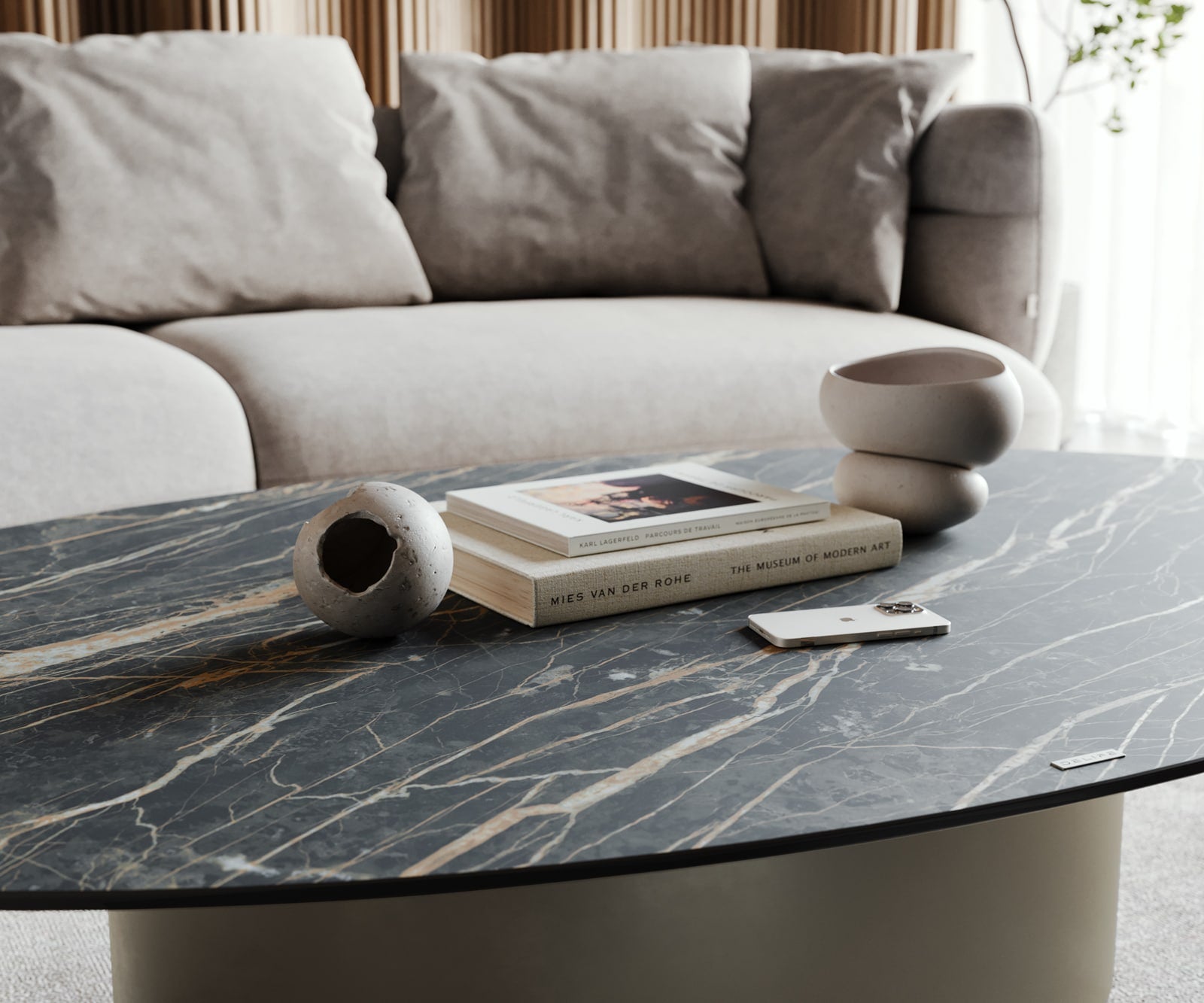 Klub stolić Casilda 150x90cm, Materijal: Keramika Laminam Noir Desir